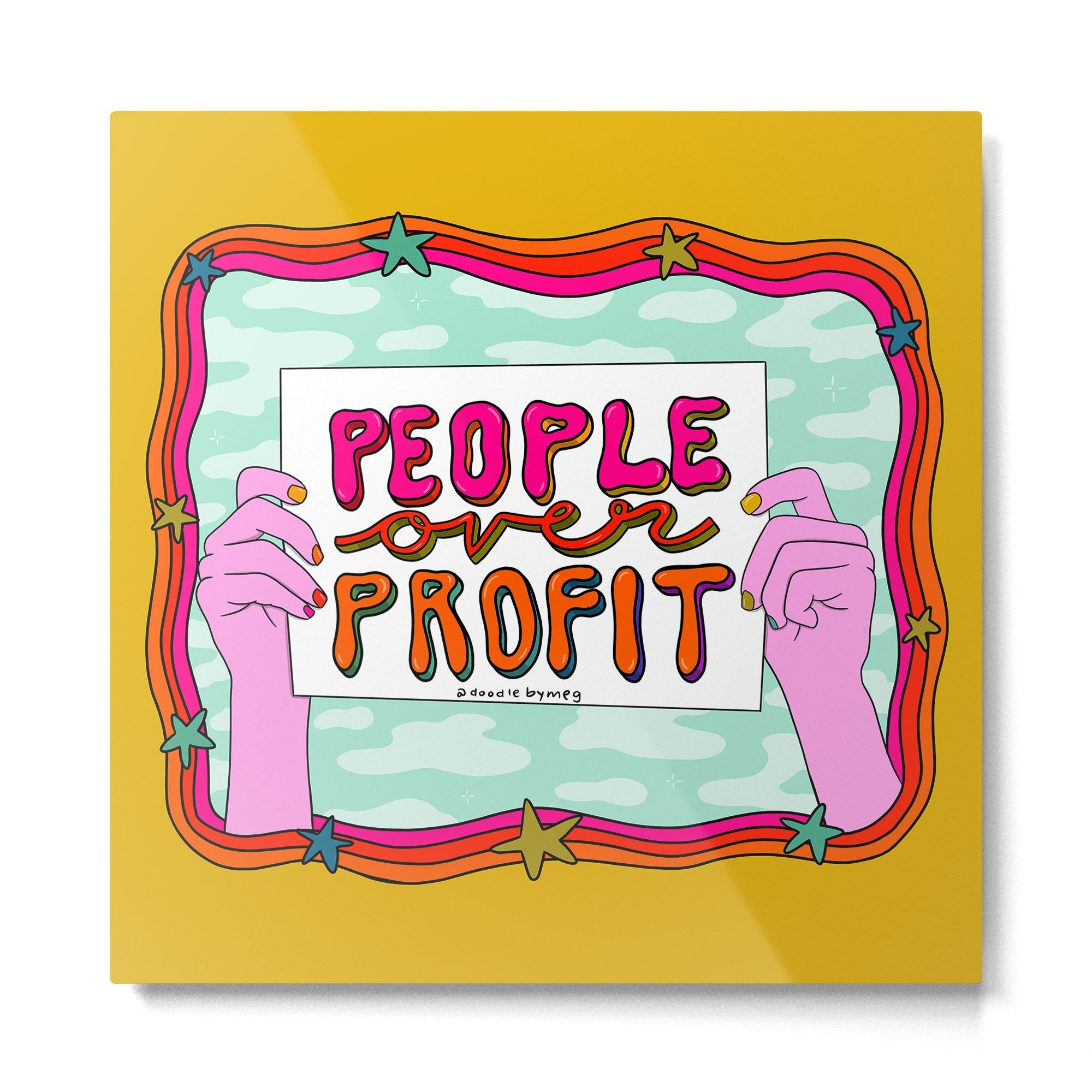 People Over Profit Metal Print | TeksDecor