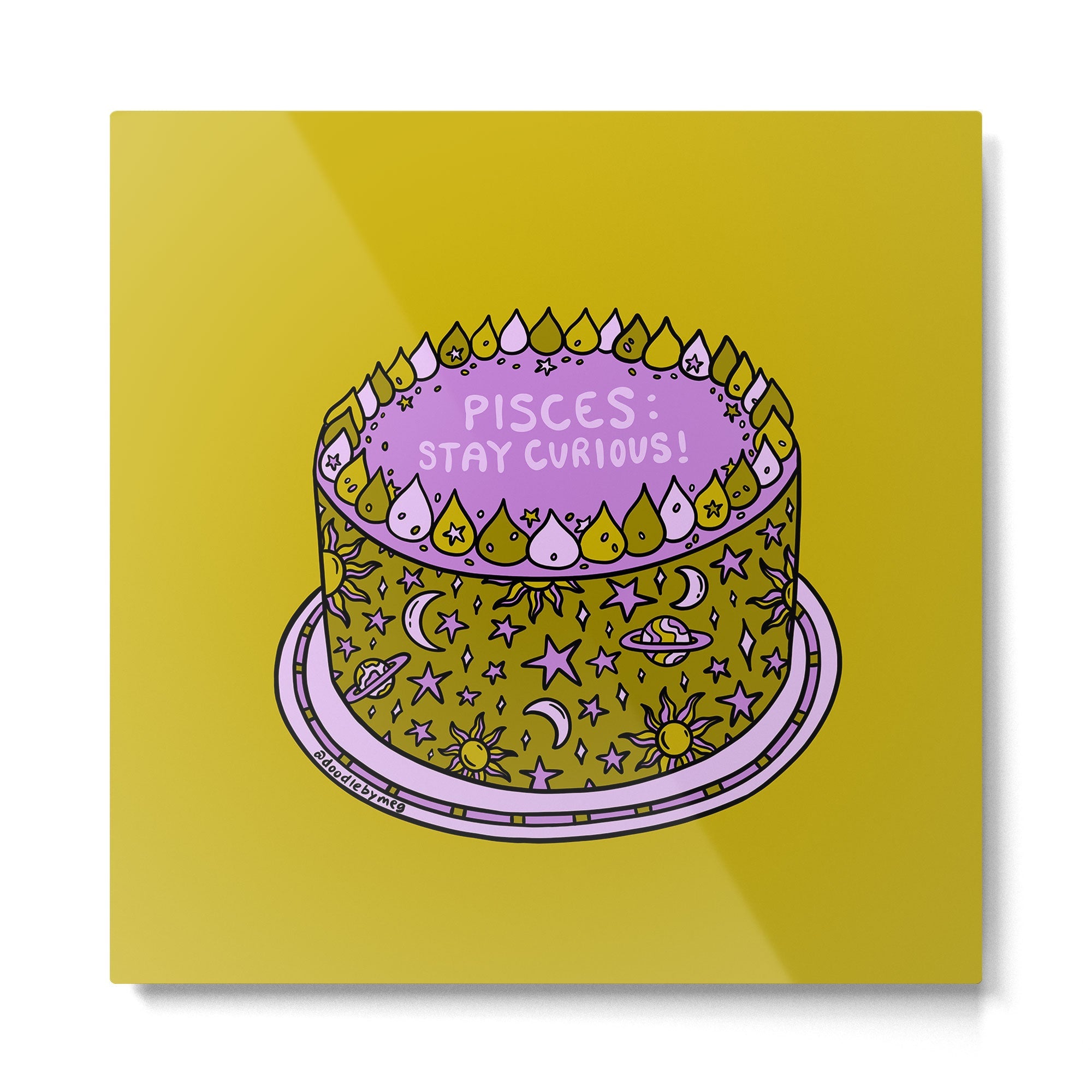 Pisces Cake Metal Print | TeksDecor