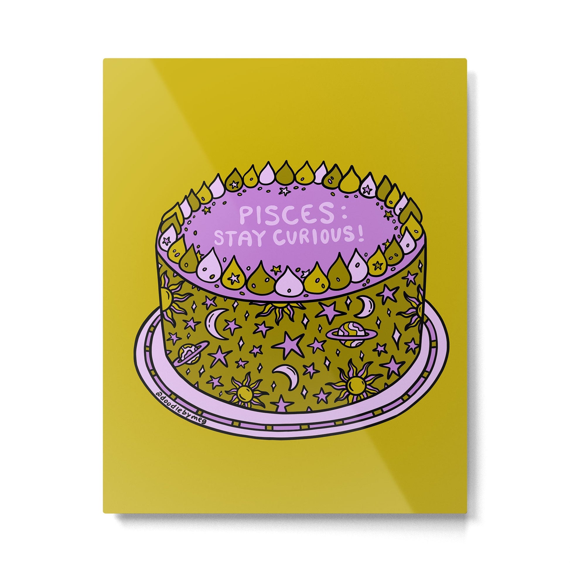 Pisces Cake Metal Print | TeksDecor