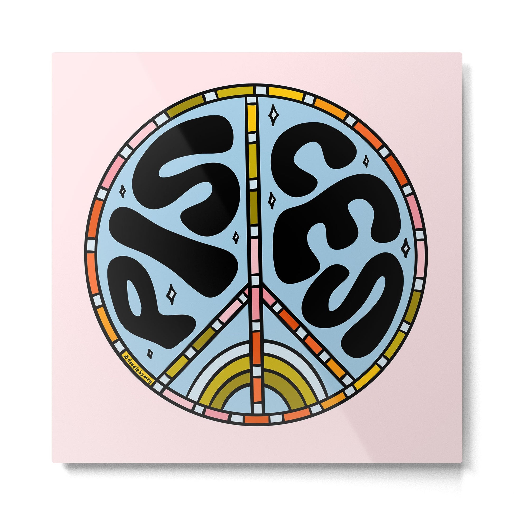 Pisces Peace Sign Metal Print | TeksDecor