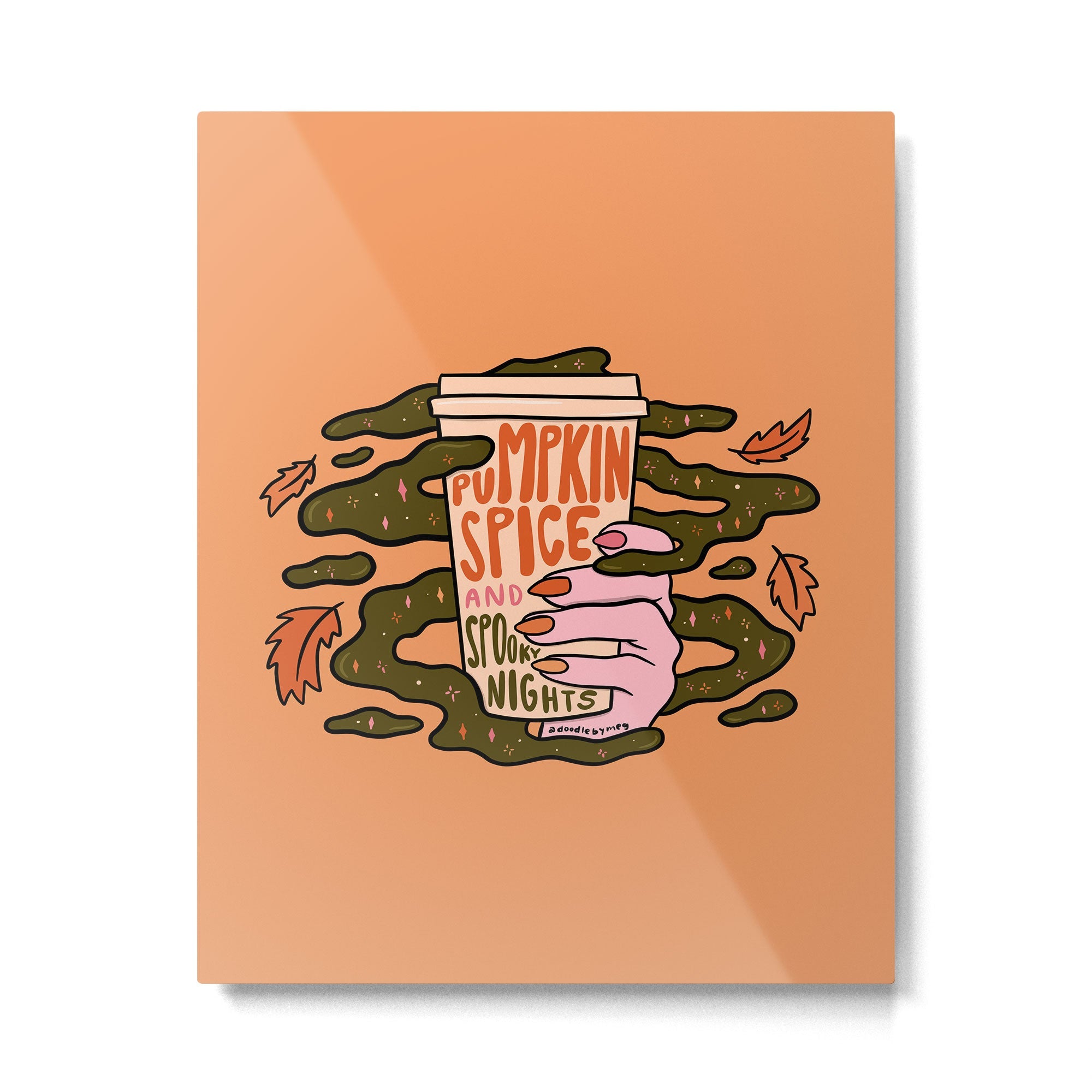 Pumpkin Spice and Spooky Nights Metal Print | TeksDecor