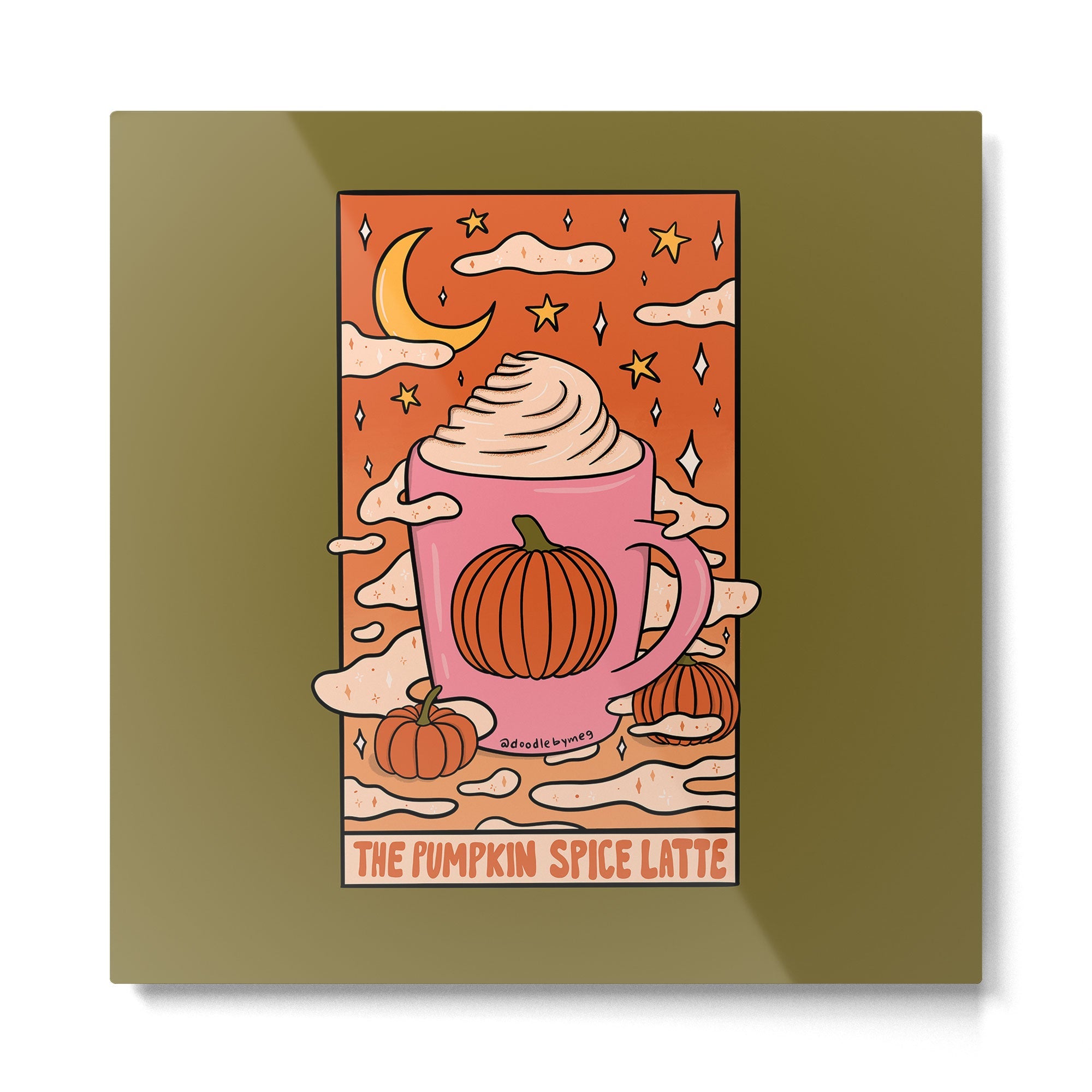 Pumpkin Spice Tarot Card Metal Print | TeksDecor
