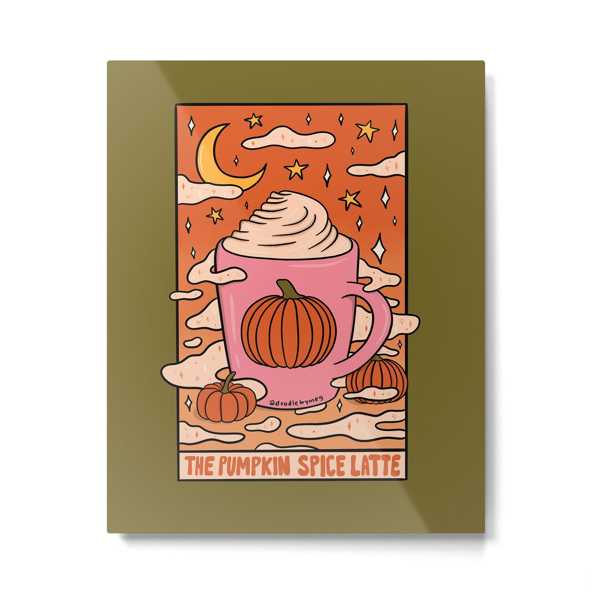 Pumpkin Spice Tarot Card Metal Print | TeksDecor
