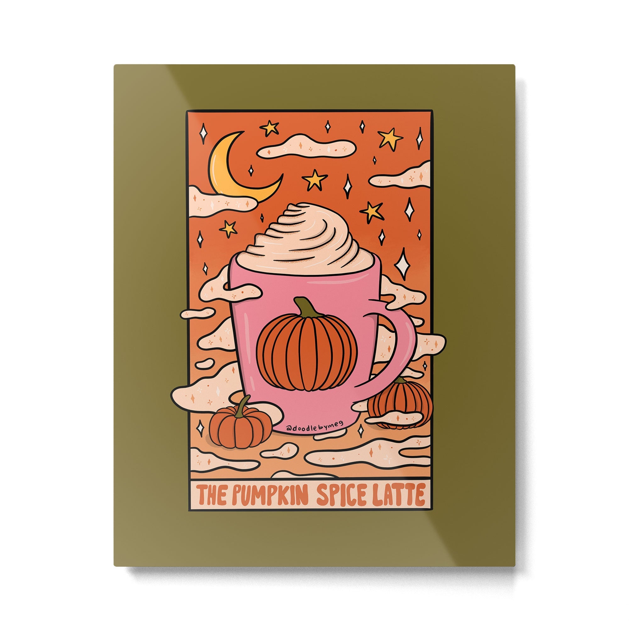 Pumpkin Spice Tarot Card Metal Print | TeksDecor