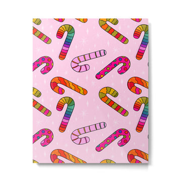 Rainbow Candy Canes Metal Print | TeksDecor