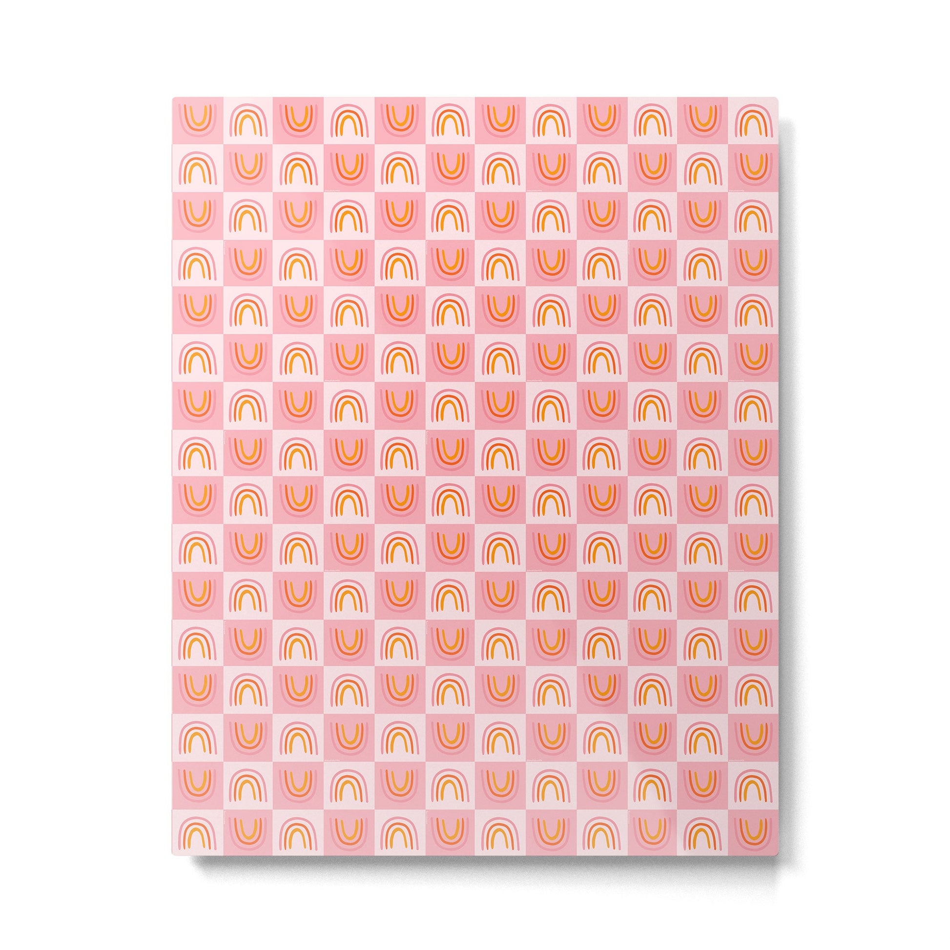 Rainbow Checkered Print Metal Print | TeksDecor