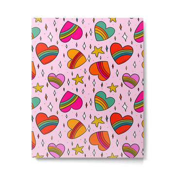 Rainbow Heart Print Metal Print | TeksDecor