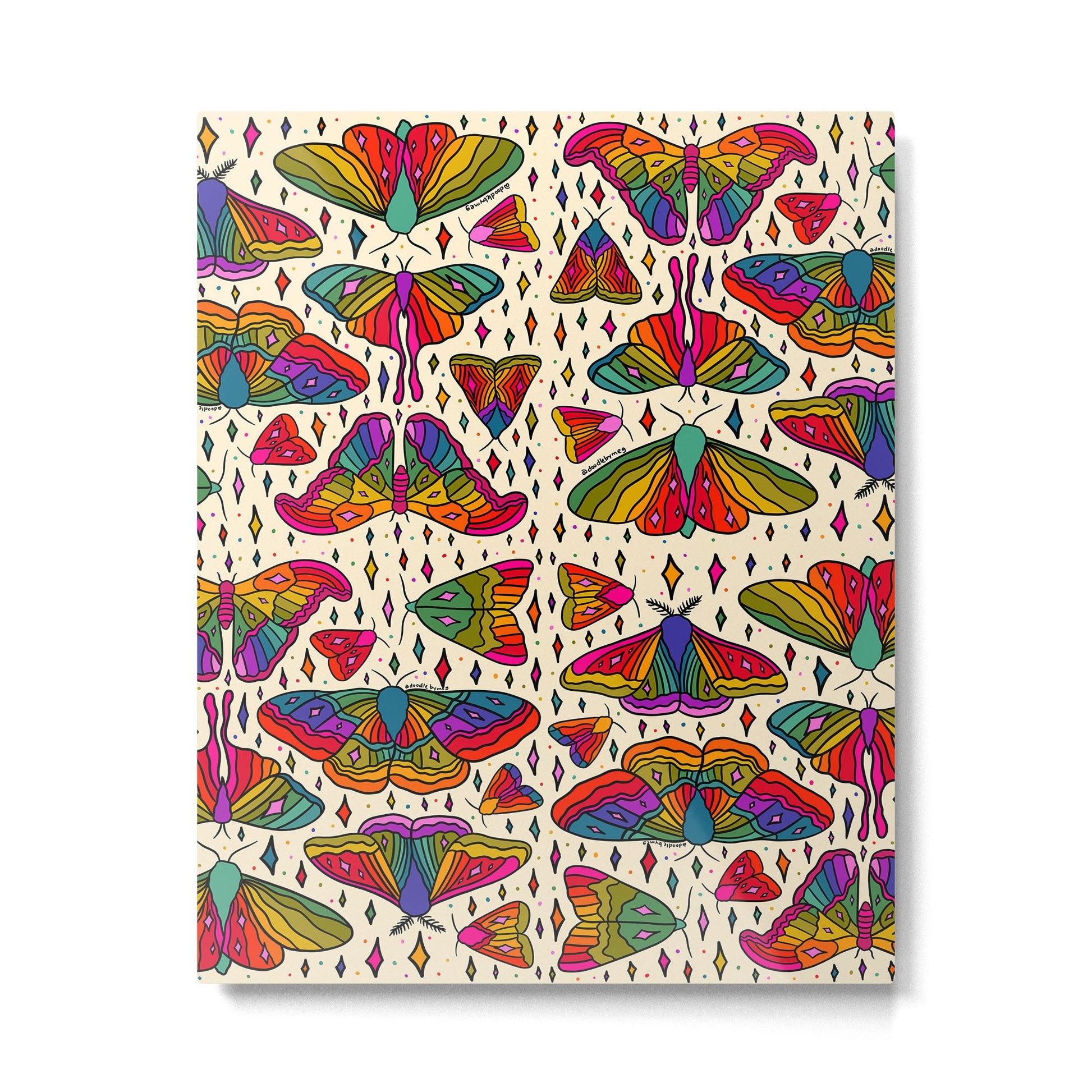 Rainbow Moth Print Metal Print | TeksDecor