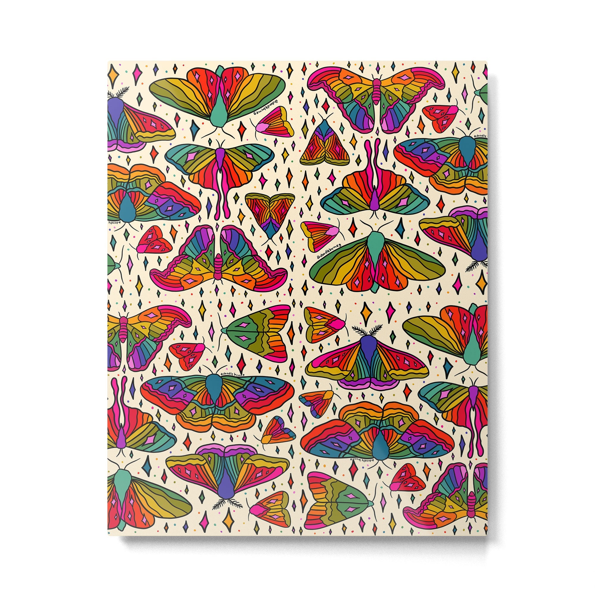 Rainbow Moth Print Metal Print | TeksDecor
