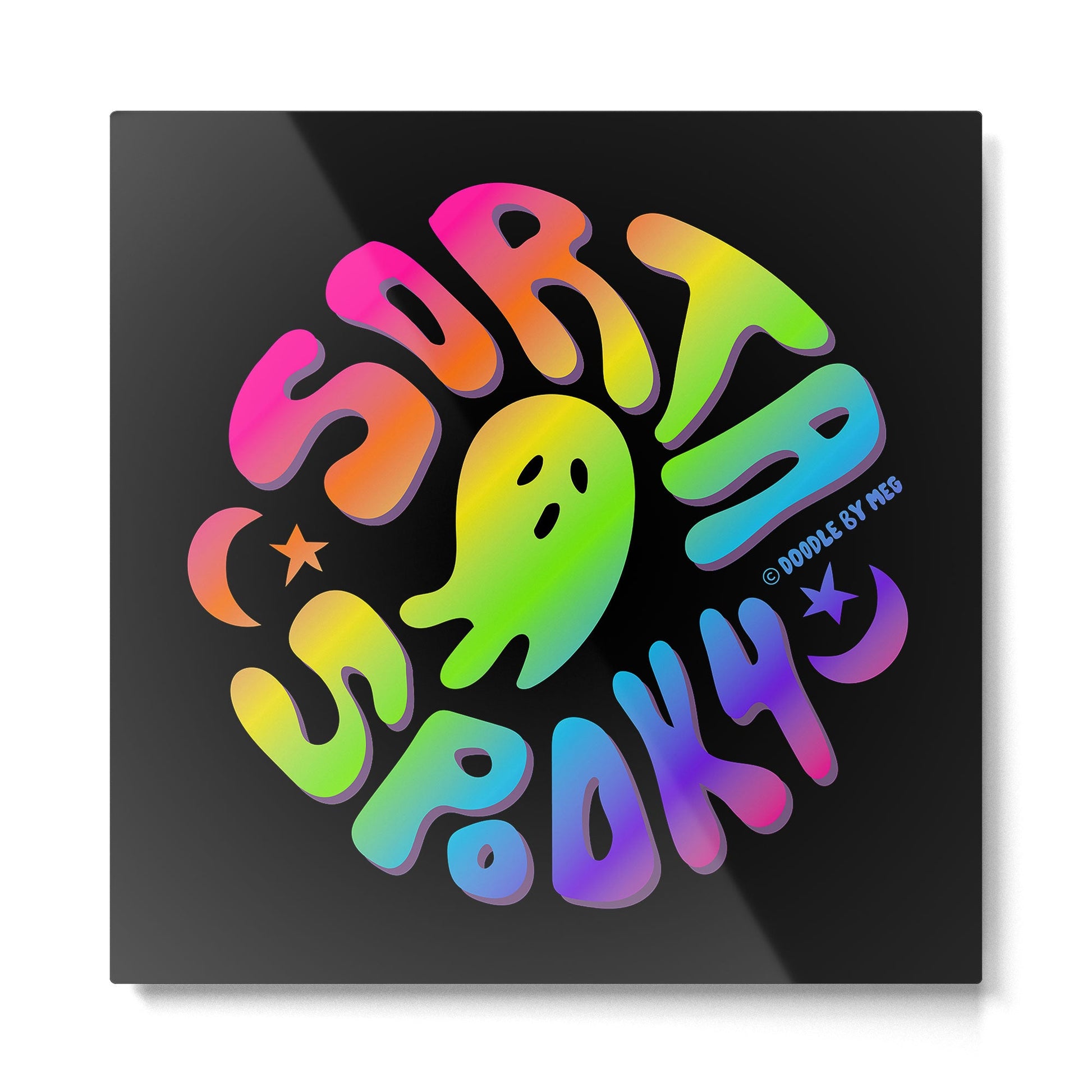 Rainbow Sorta Spooky ?  Metal Print | TeksDecor
