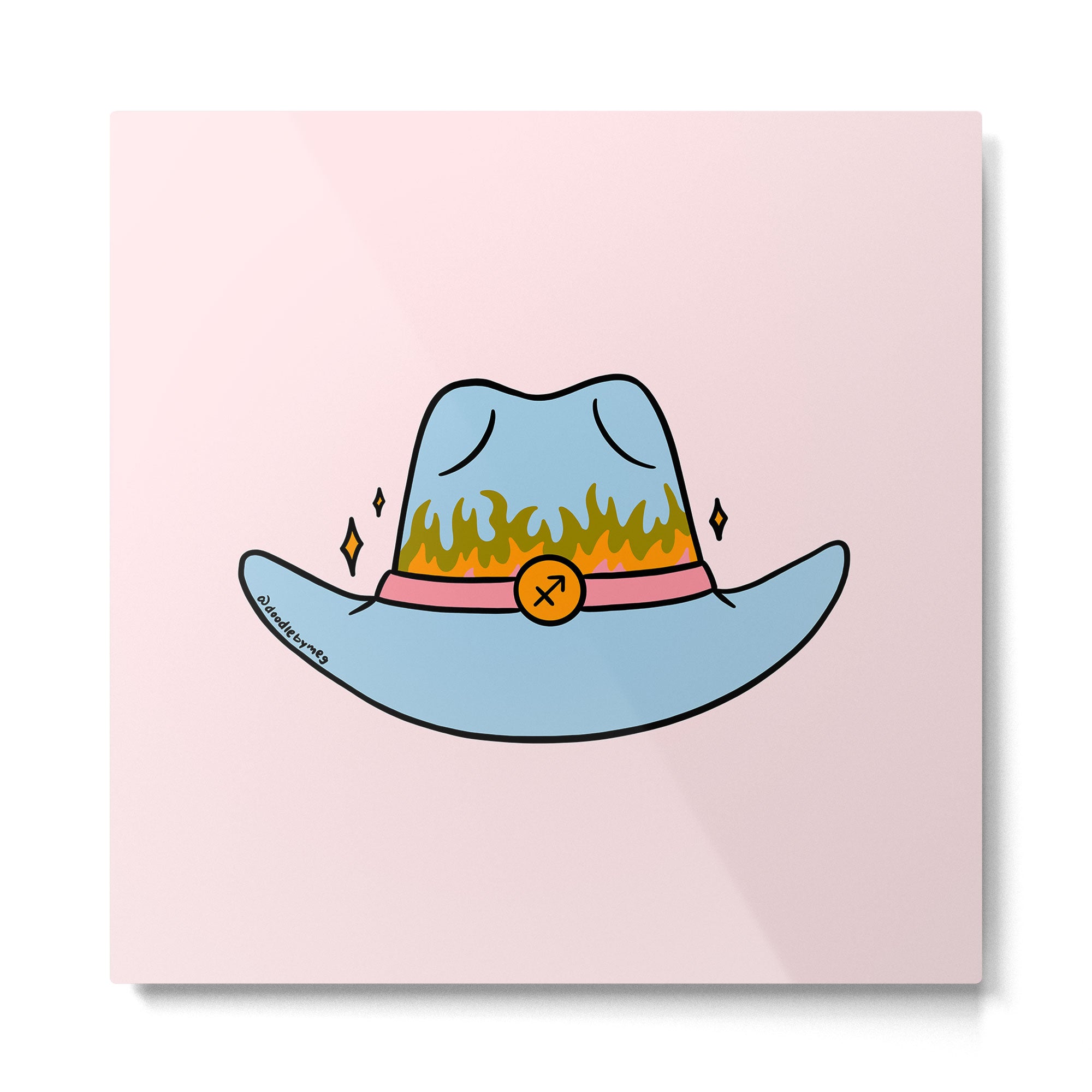 Sagittarius Cowboy Hat Metal Print | TeksDecor