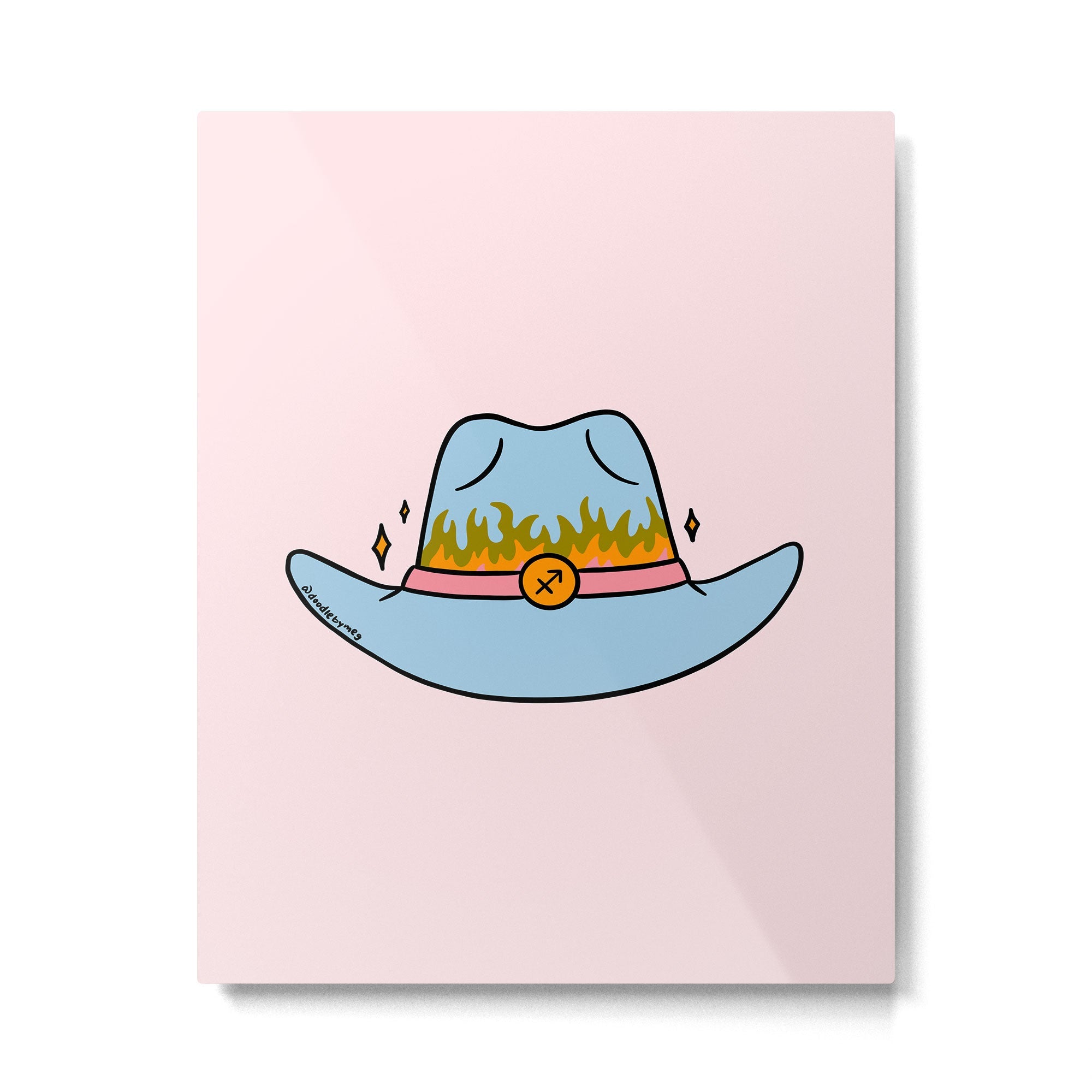 Sagittarius Cowboy Hat Metal Print | TeksDecor
