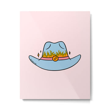 Sagittarius Cowboy Hat Metal Print | TeksDecor