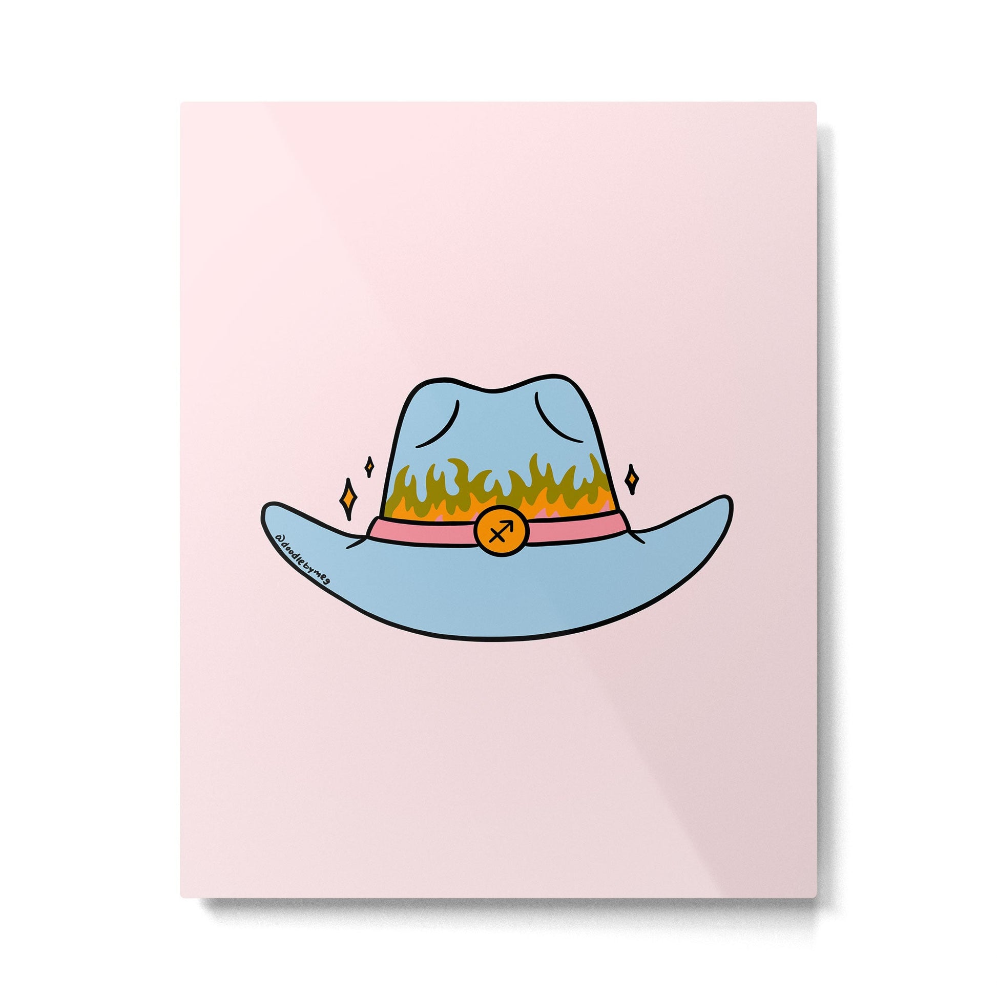 Sagittarius Cowboy Hat Metal Print | TeksDecor