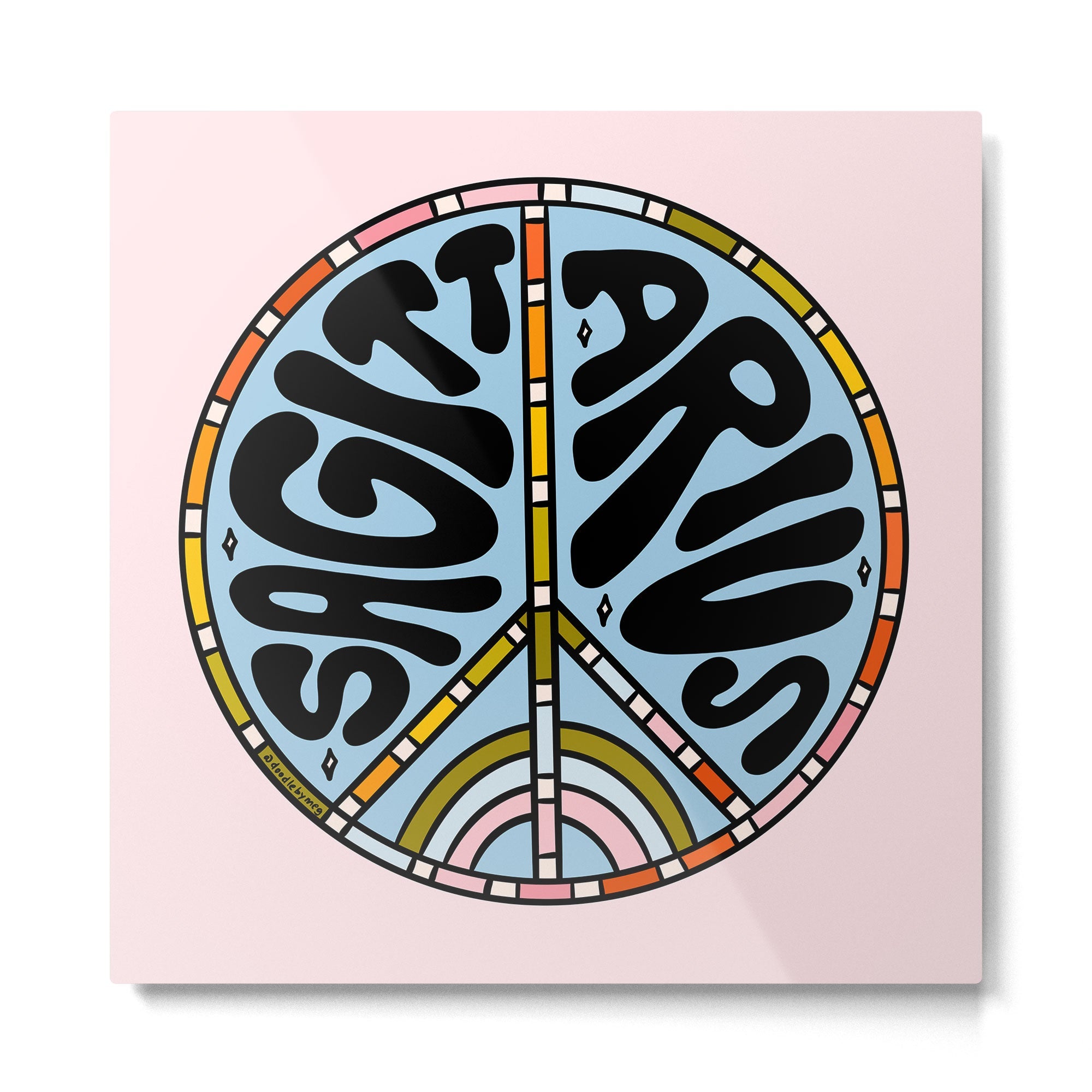 Sagittarius Peace Sign Metal Print | TeksDecor