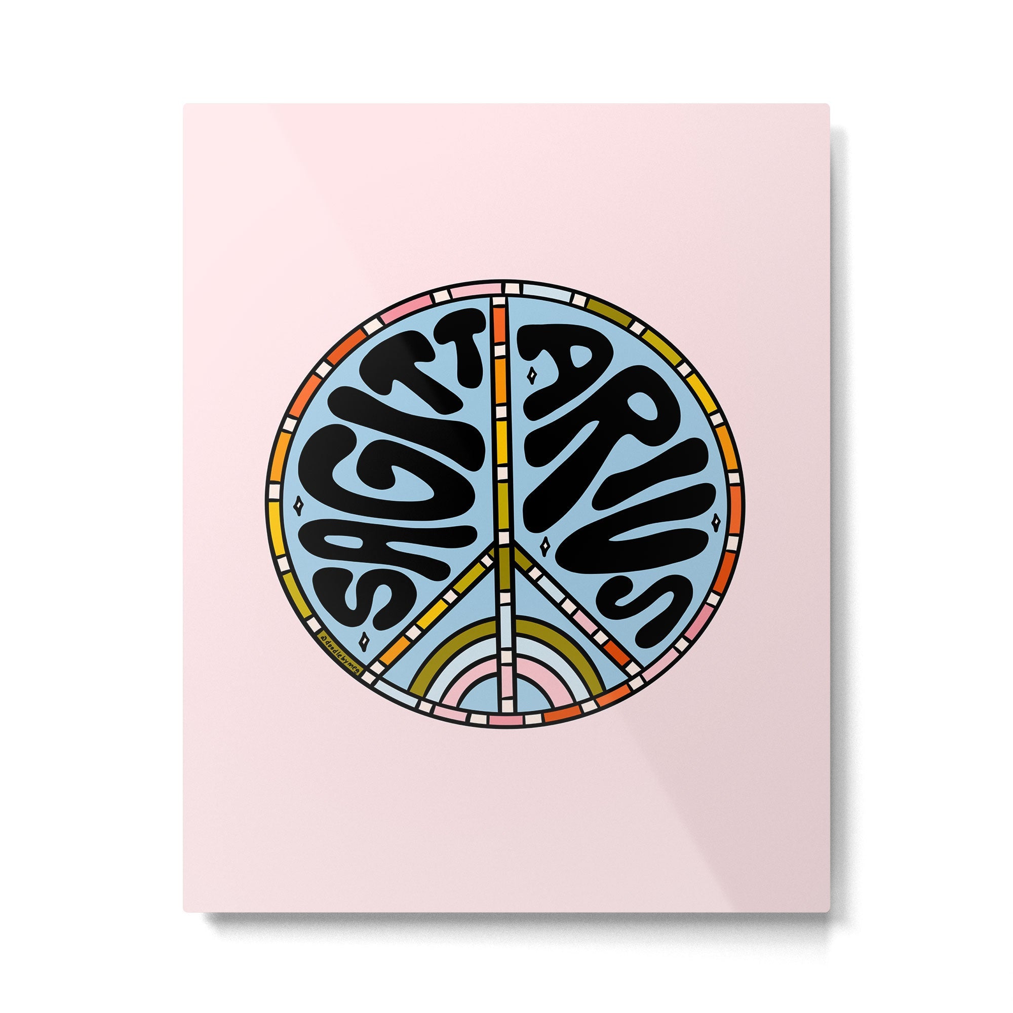 Sagittarius Peace Sign Metal Print | TeksDecor
