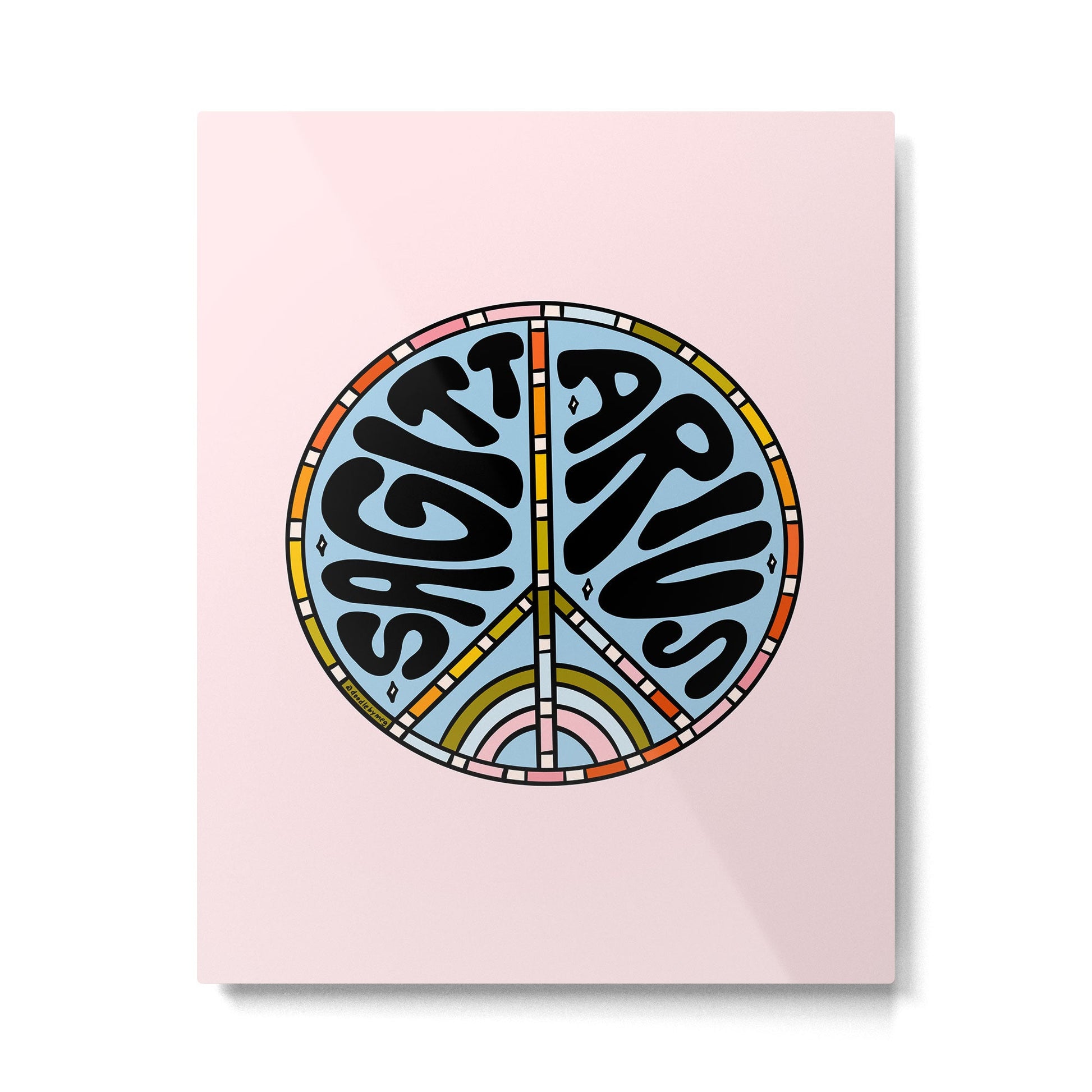 Sagittarius Peace Sign Metal Print | TeksDecor