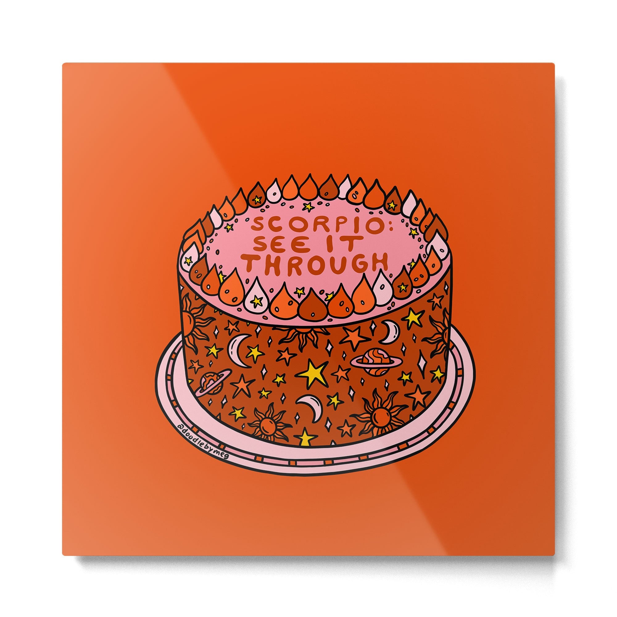 Scorpio Cake Metal Print | TeksDecor