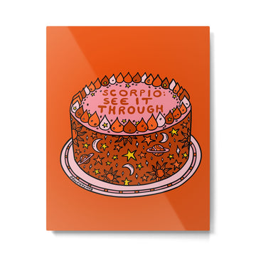 Scorpio Cake Metal Print | TeksDecor