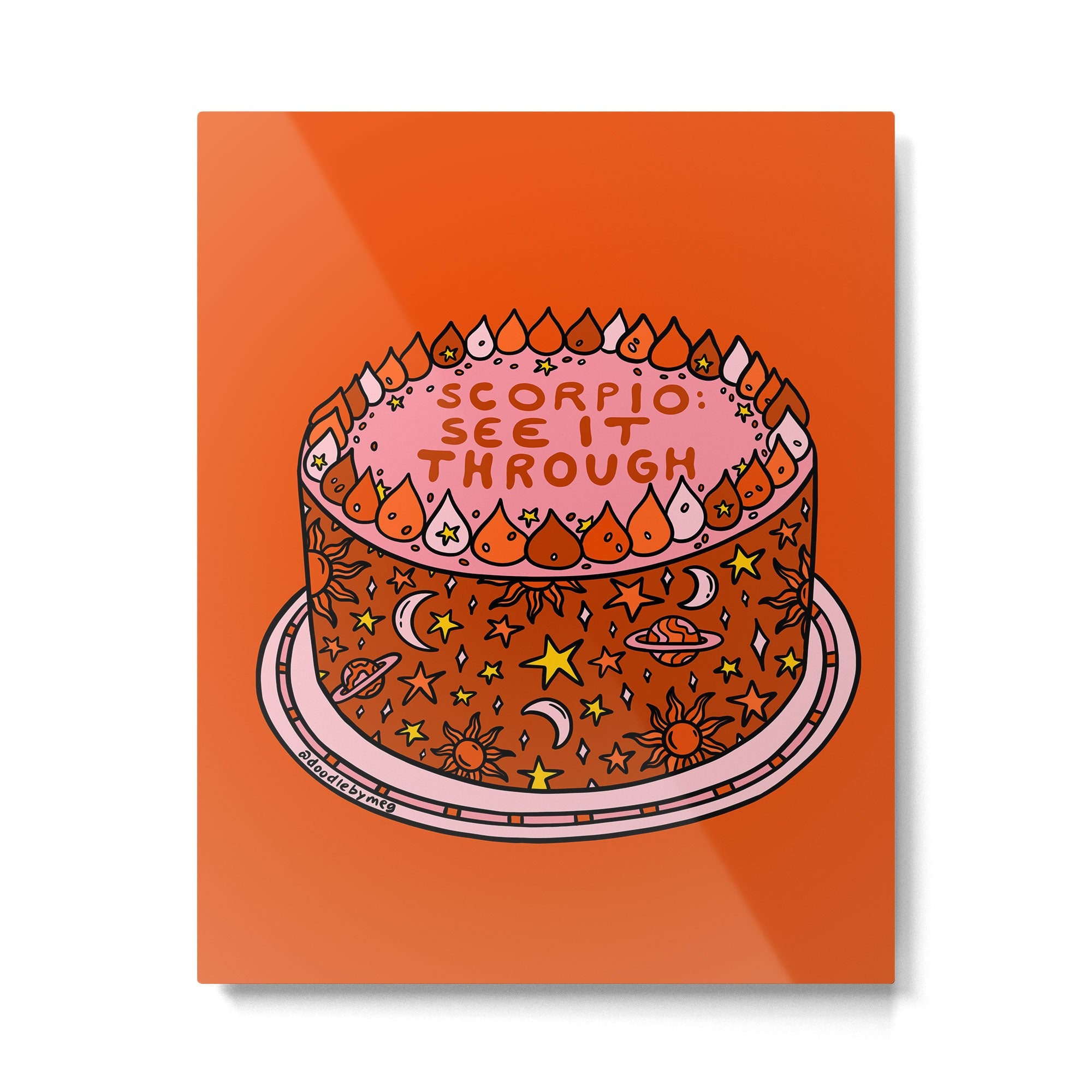 Scorpio Cake Metal Print | TeksDecor