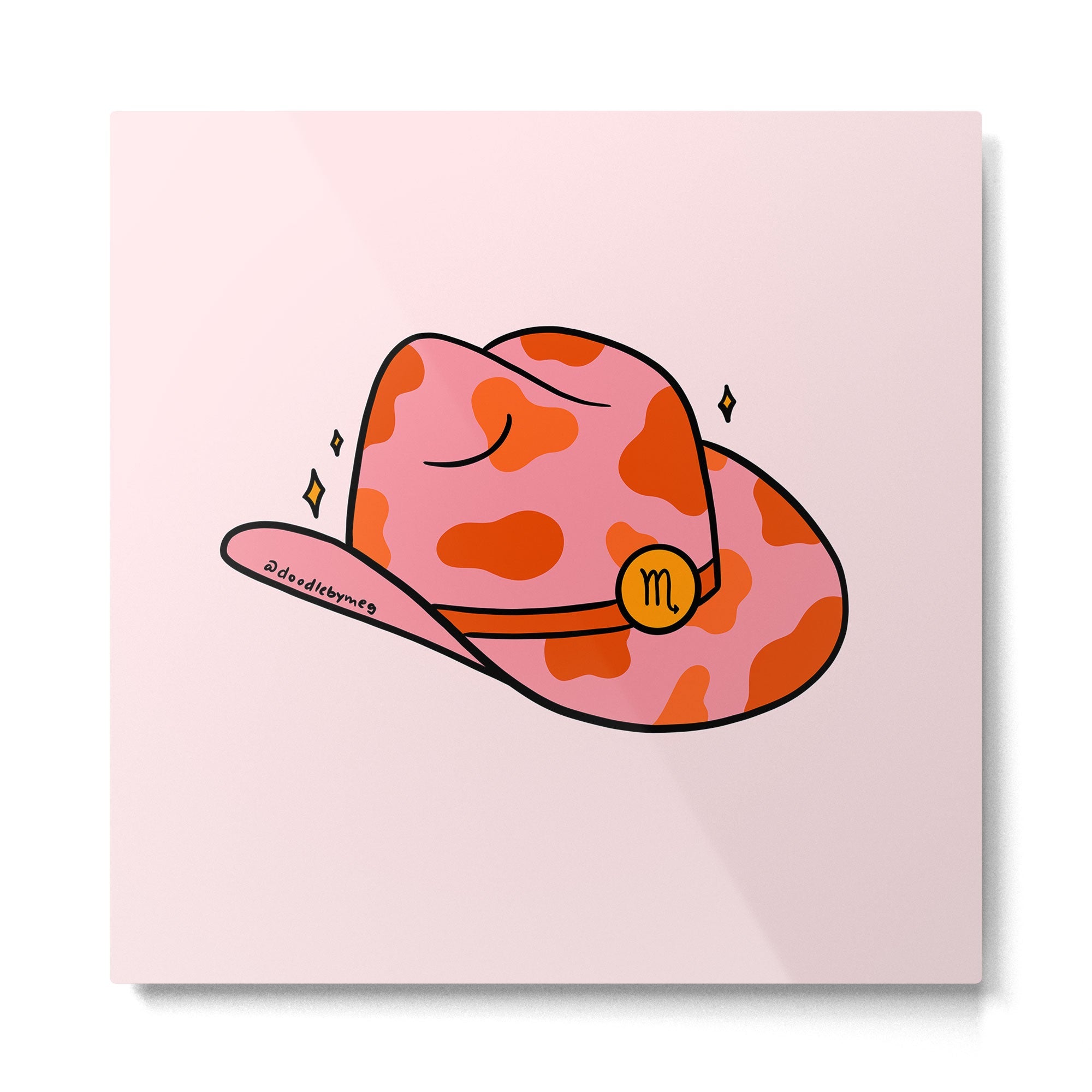 Scorpio Cowboy Hat Metal Print | TeksDecor