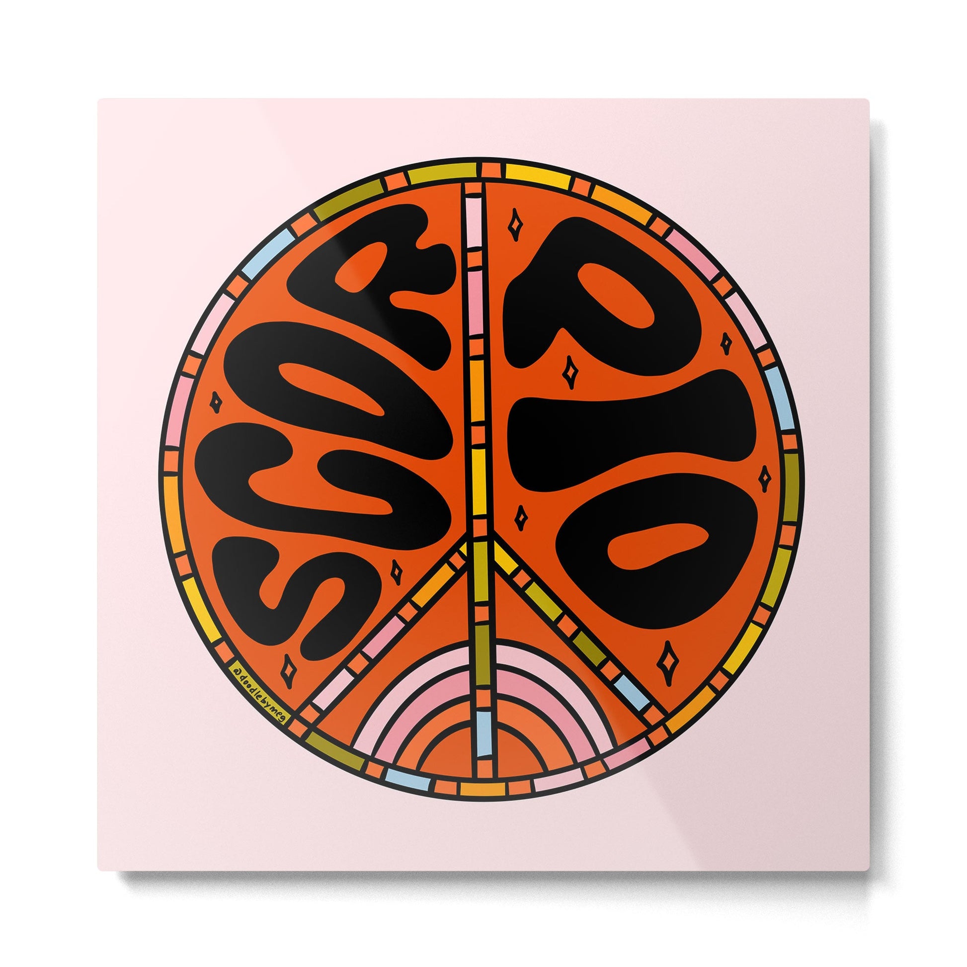 Scorpio Peace Sign Metal Print | TeksDecor