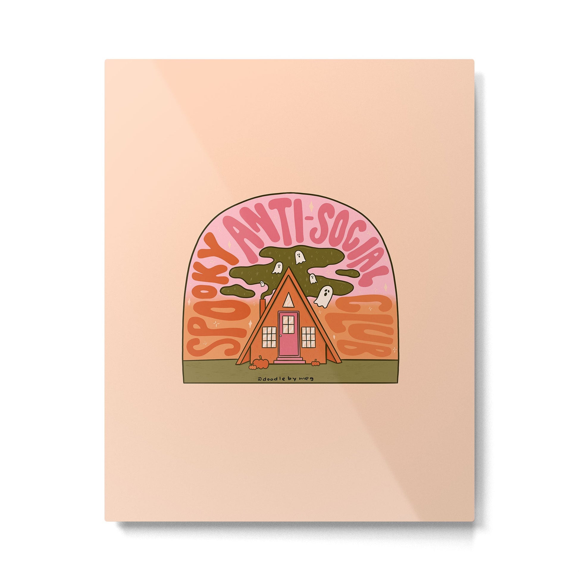 Spooky Anti-Social Club Metal Print | TeksDecor