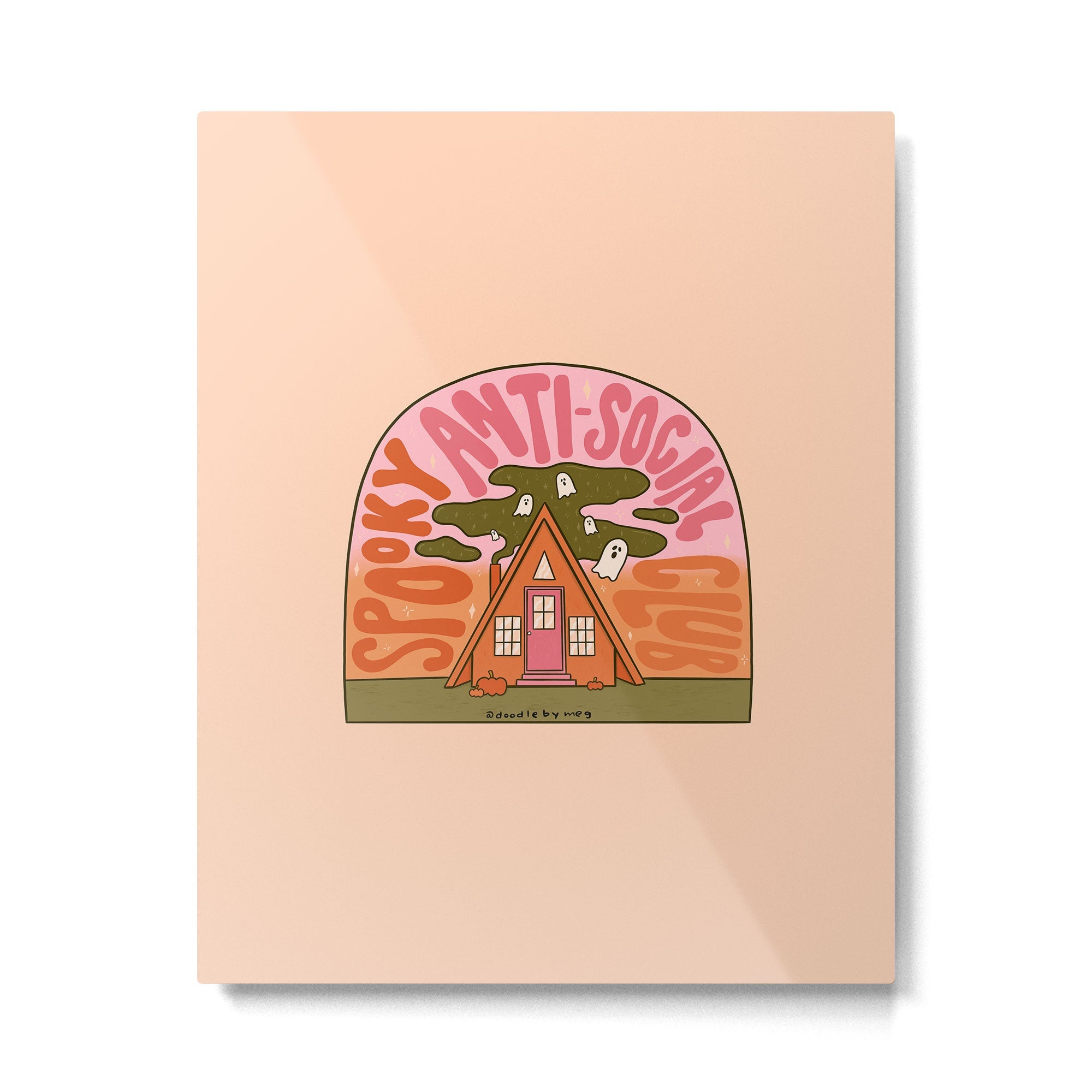 Spooky Anti-Social Club Metal Print | TeksDecor