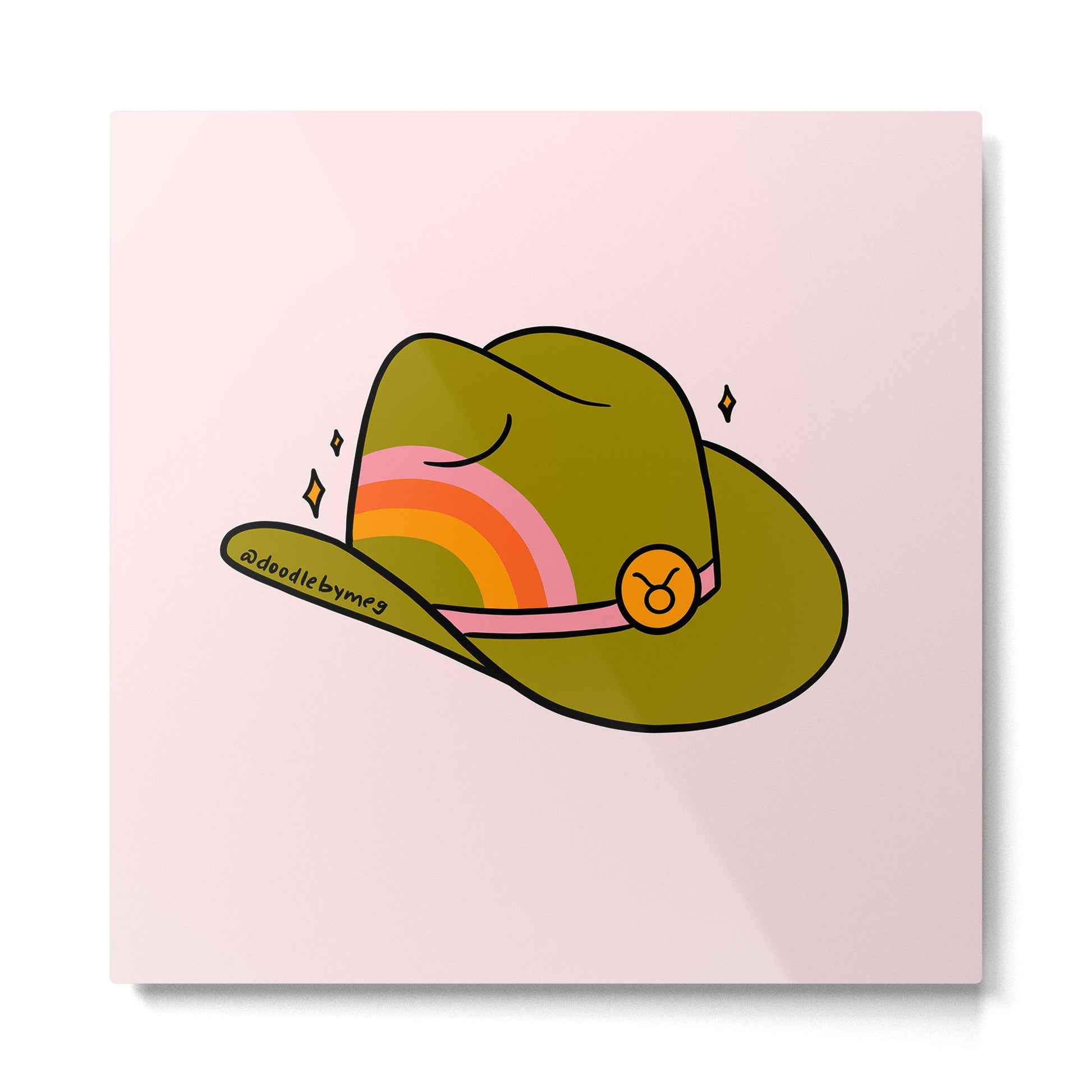 Taurus Cowboy Hat Metal Print | TeksDecor
