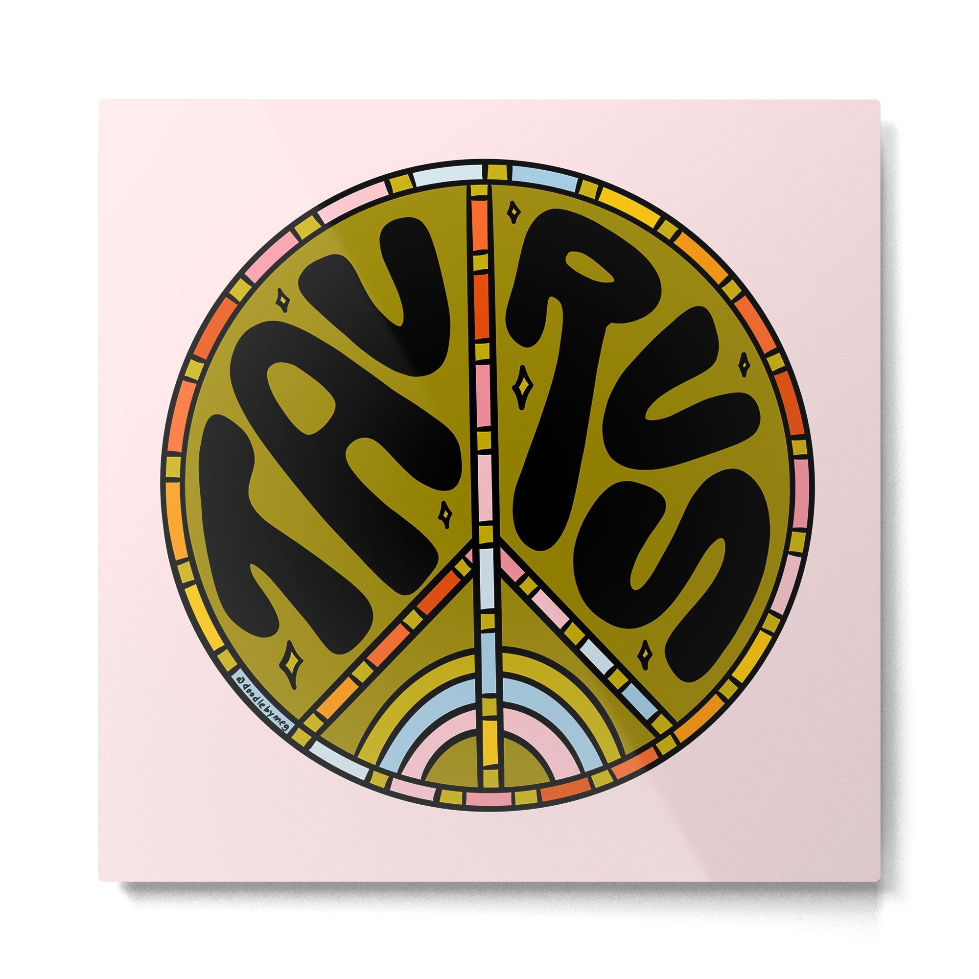 Taurus Peace Sign Metal Print | TeksDecor