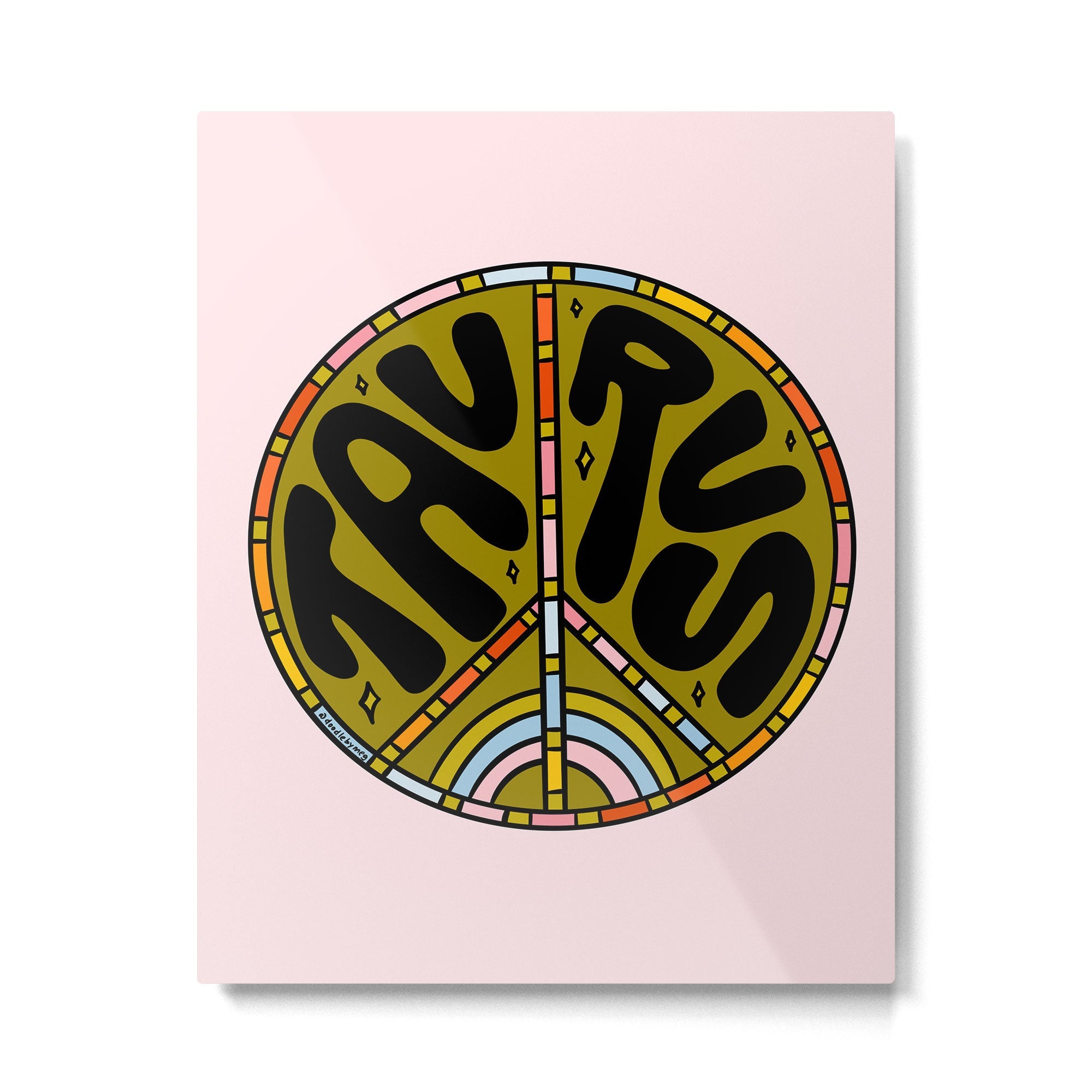 Taurus Peace Sign Metal Print | TeksDecor