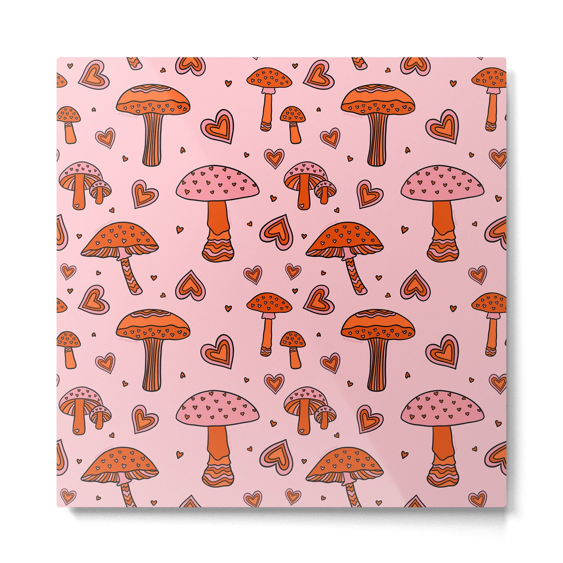 Valentine Mushrooms Metal Print | TeksDecor