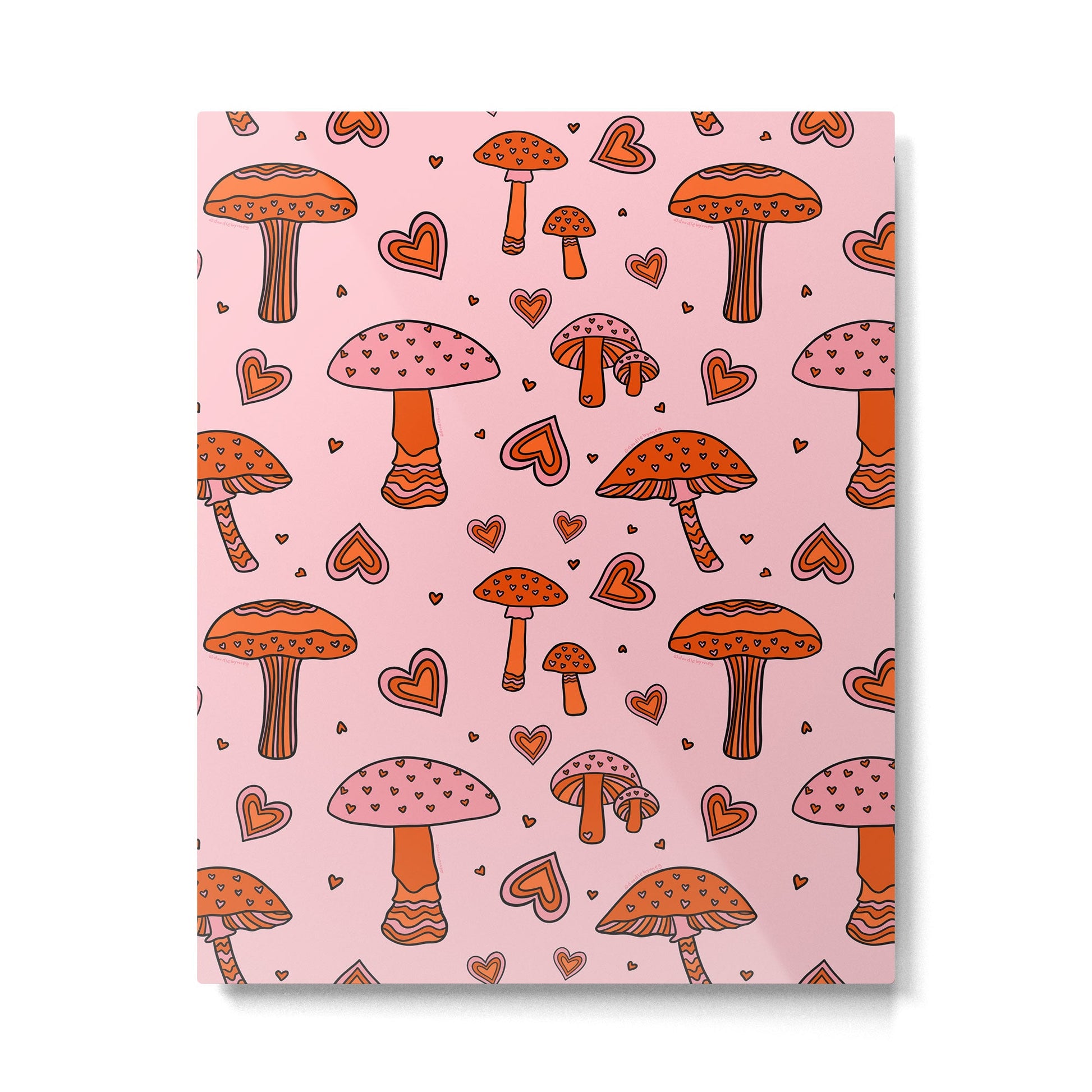 Valentine Mushrooms Metal Print | TeksDecor