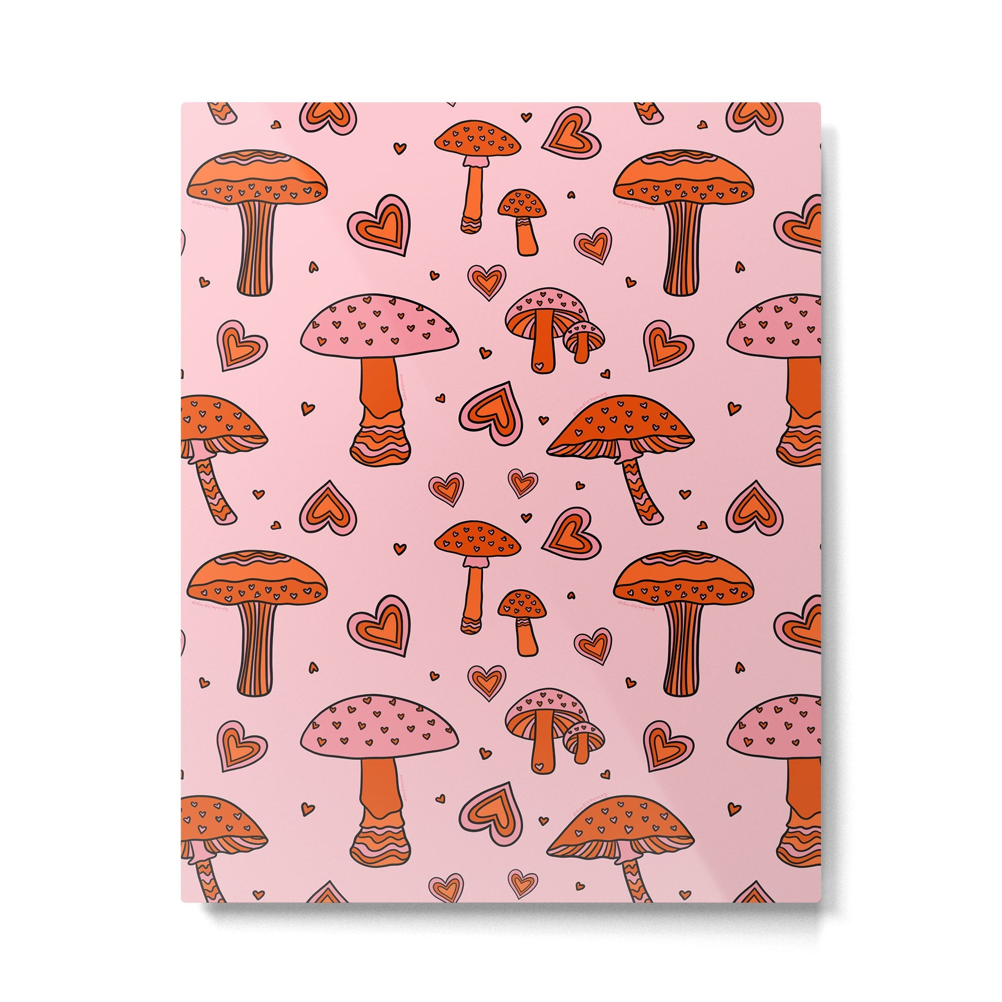 Valentine Mushrooms Metal Print | TeksDecor