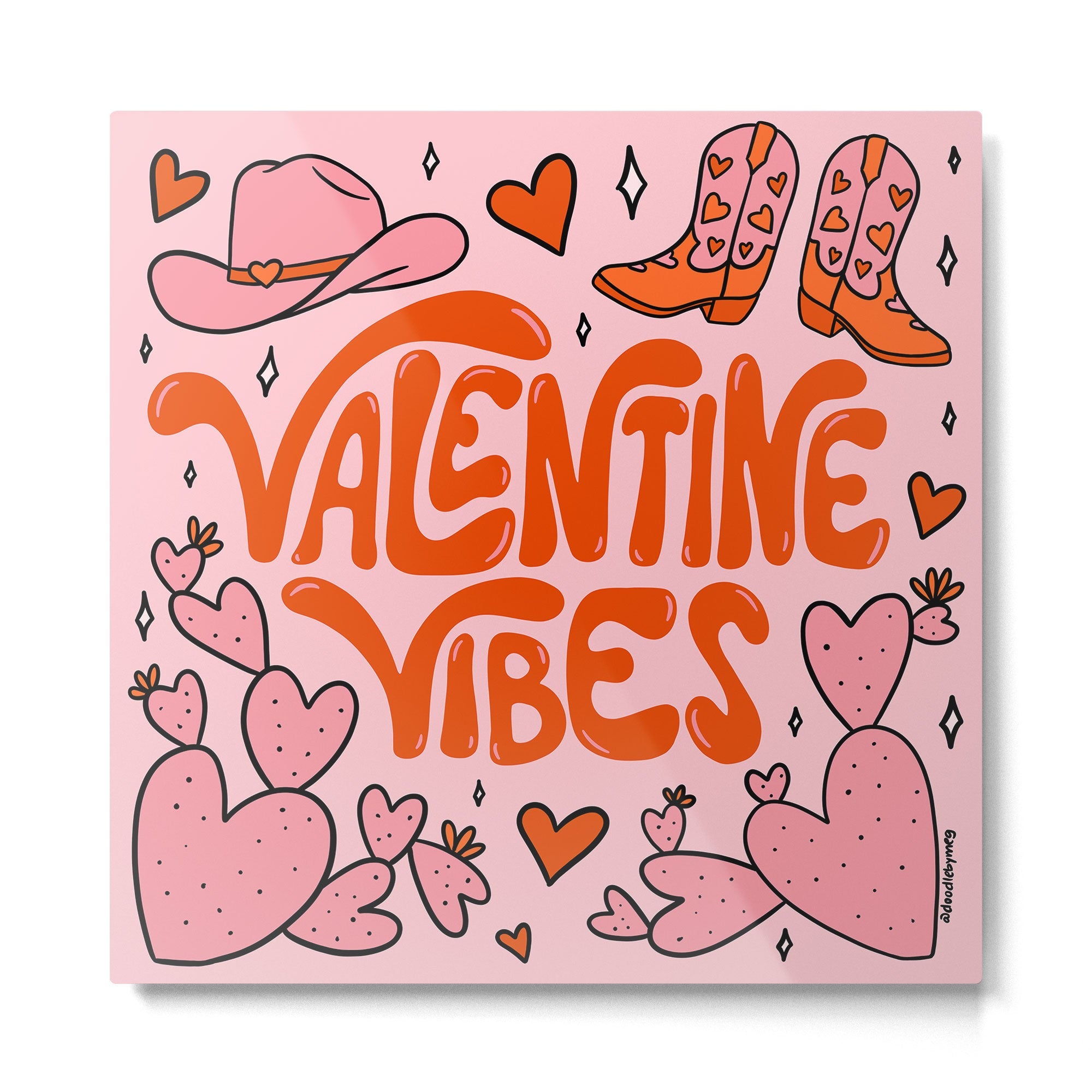Valentine Vibes Metal Print | TeksDecor