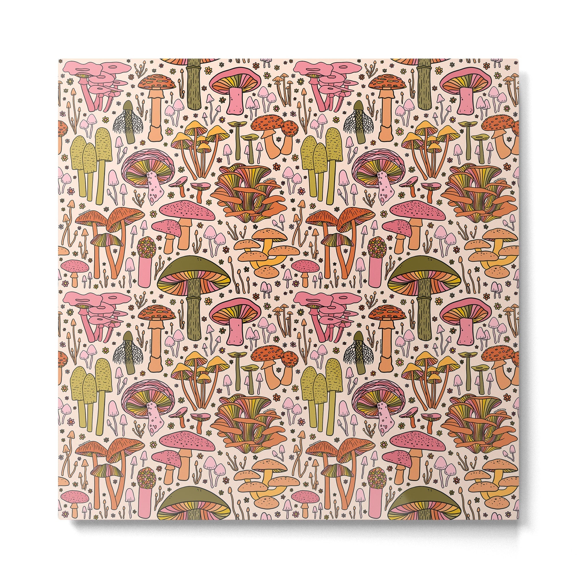 Vintage Mushroom Print Metal Print | TeksDecor