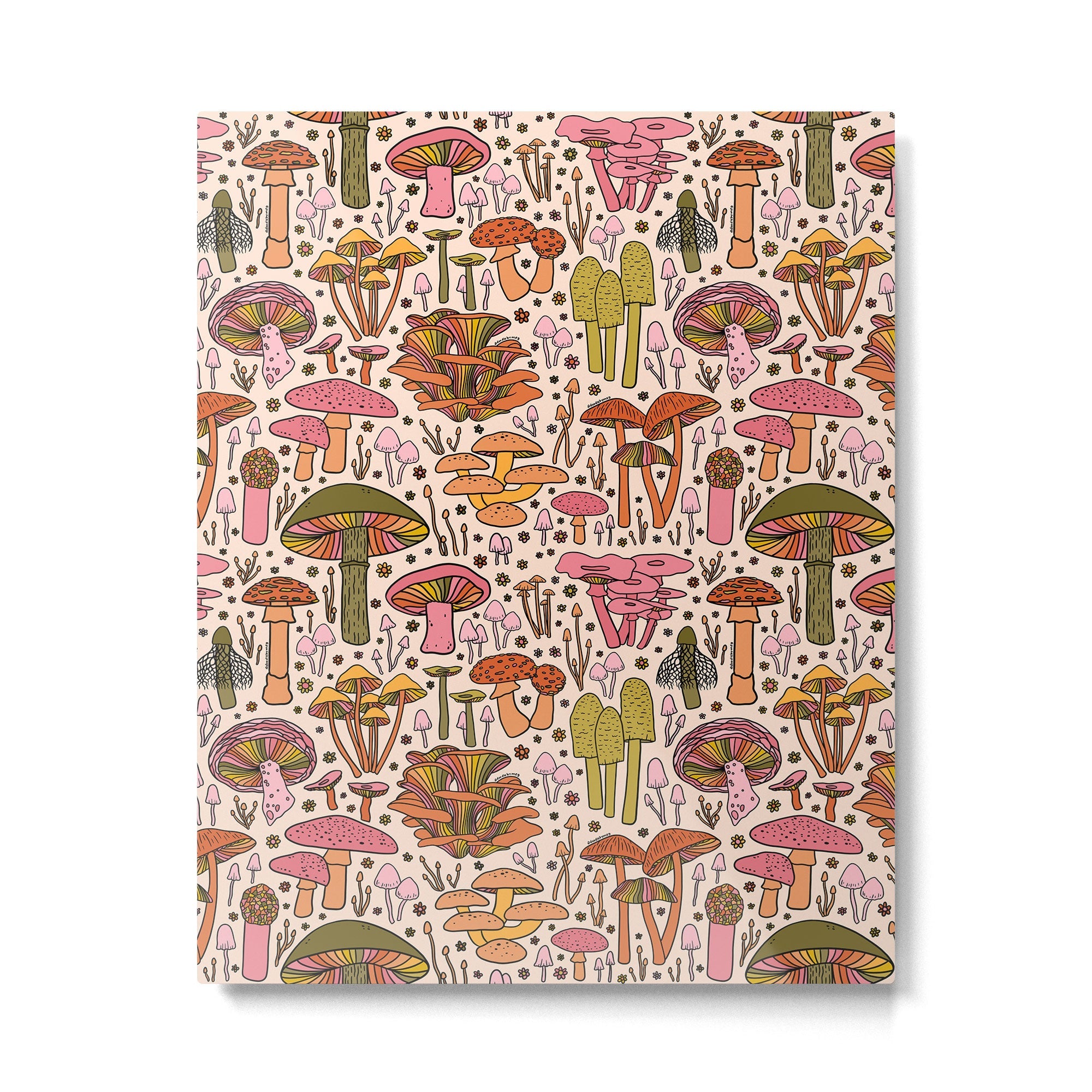Vintage Mushroom Print Metal Print | TeksDecor