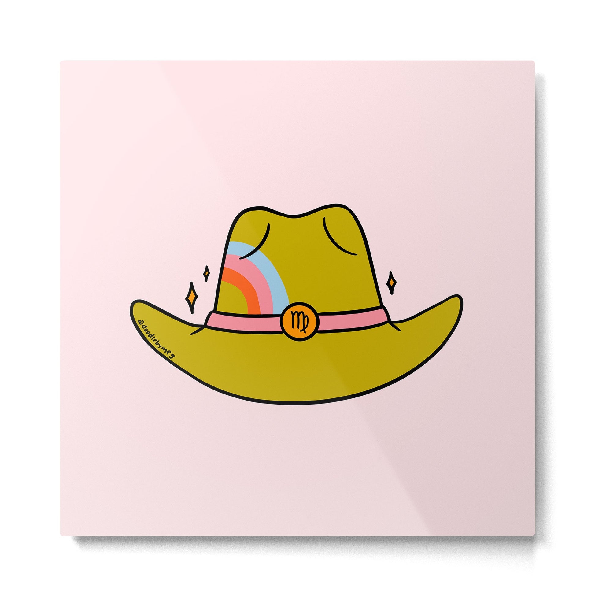 Virgo Cowboy Hat Metal Print | TeksDecor