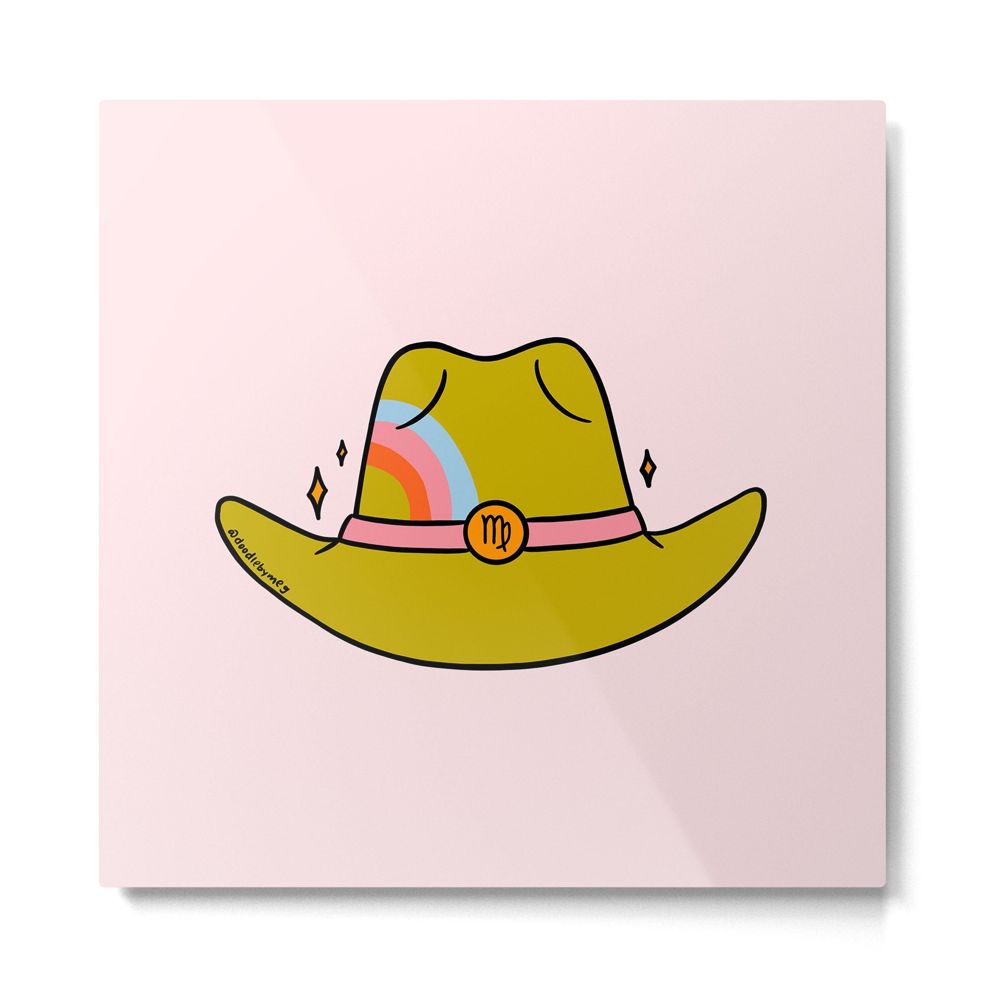 Virgo Cowboy Hat Metal Print | TeksDecor