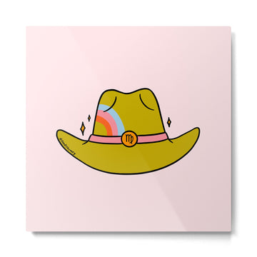Virgo Cowboy Hat Metal Print | TeksDecor