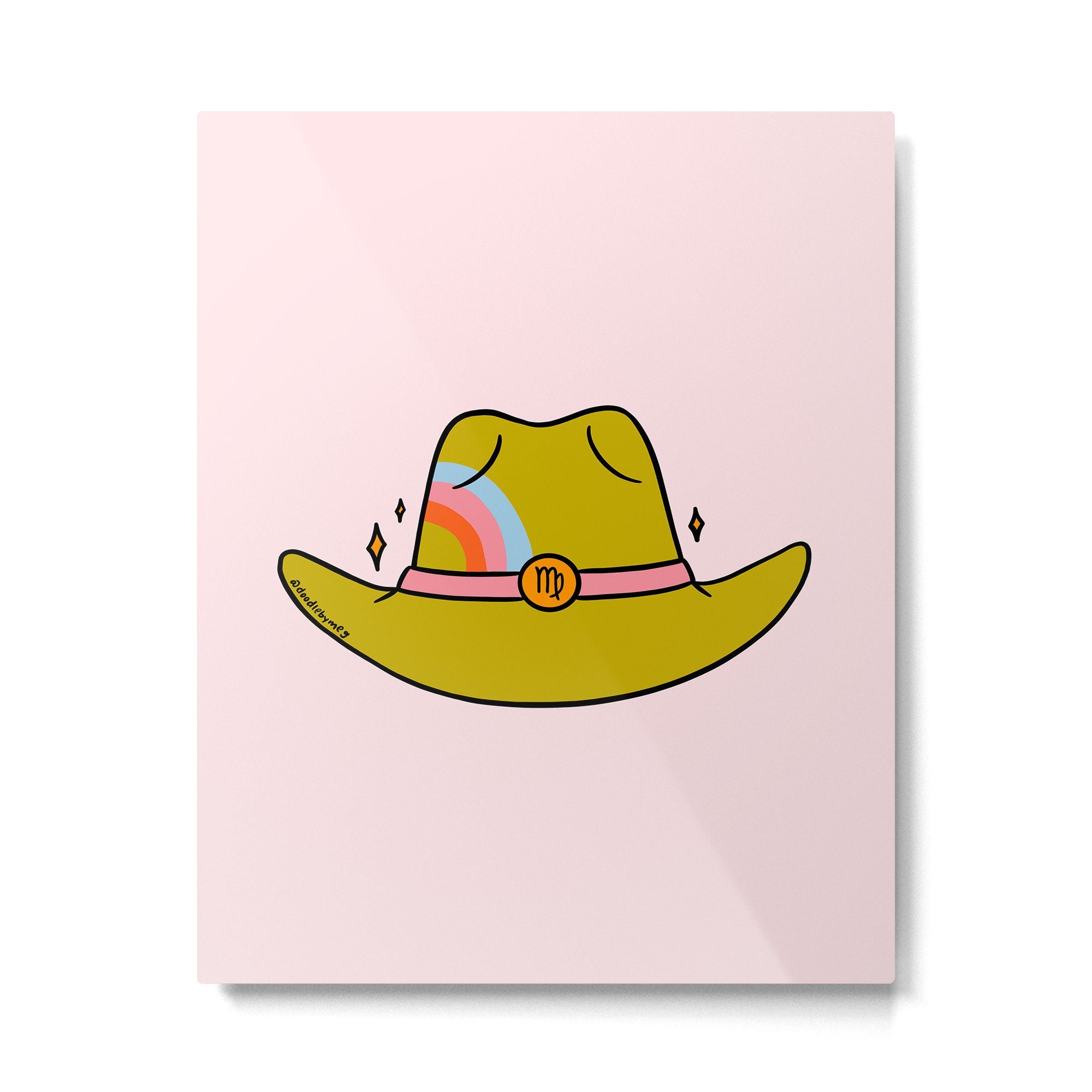 Virgo Cowboy Hat Metal Print | TeksDecor