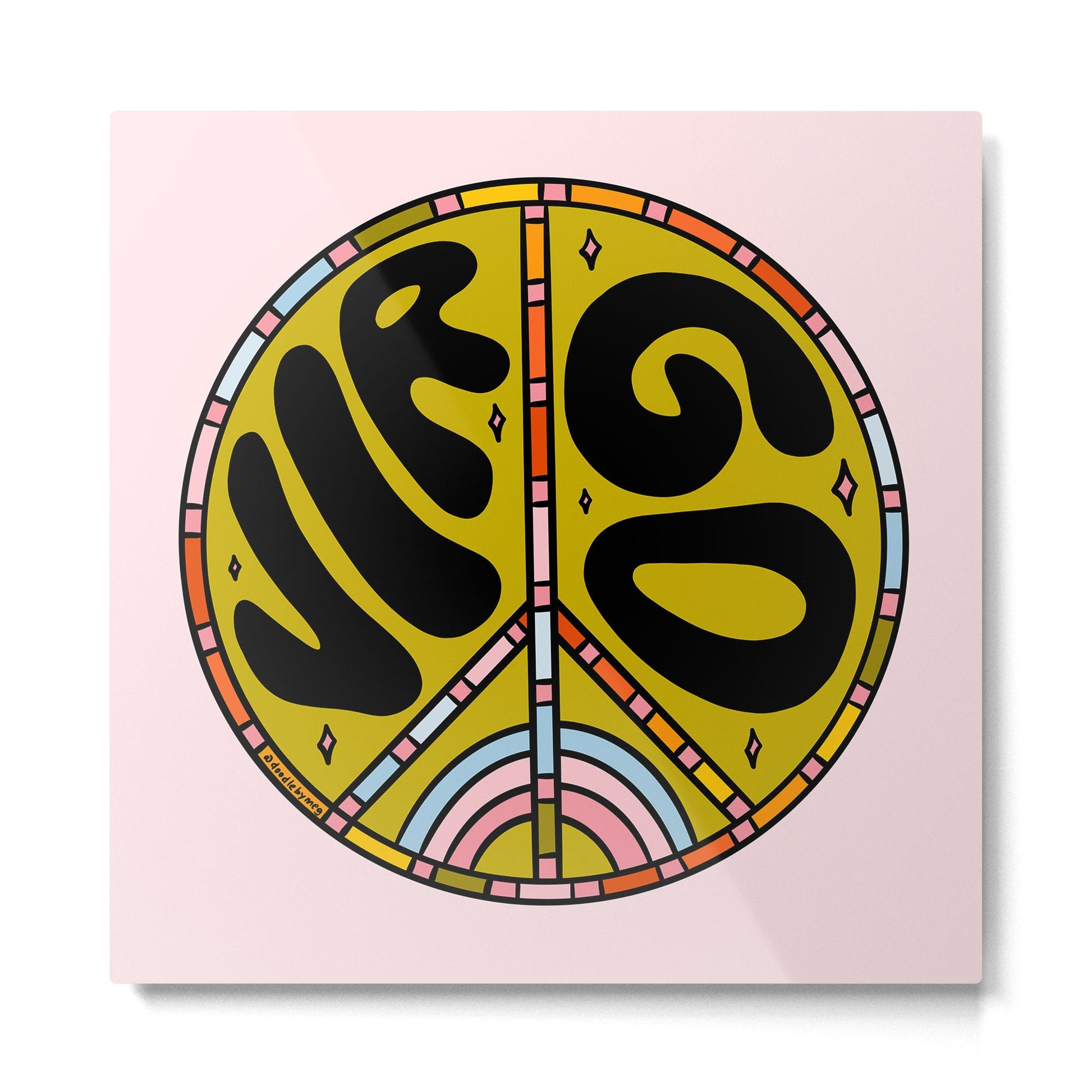 Virgo Peace Sign Metal Print | TeksDecor