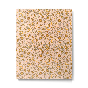 Zodiac Sun and Star Print in Cream Metal Print | TeksDecor