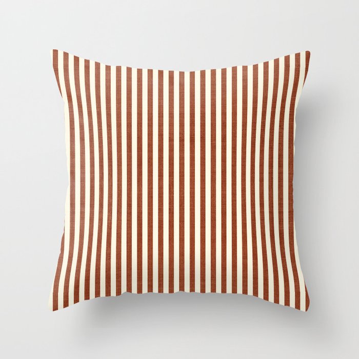 Pinstripe in Rust Throw Pillow