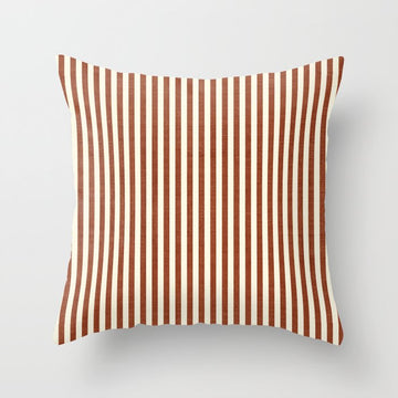 Pinstripe in Rust Throw Pillow
