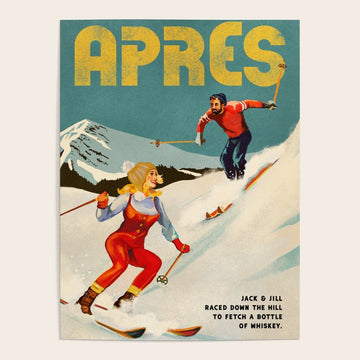 "Apres" Retro Pinup Ski Art Poster