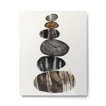 balancing beach pebbles Metal Print | TeksDecor