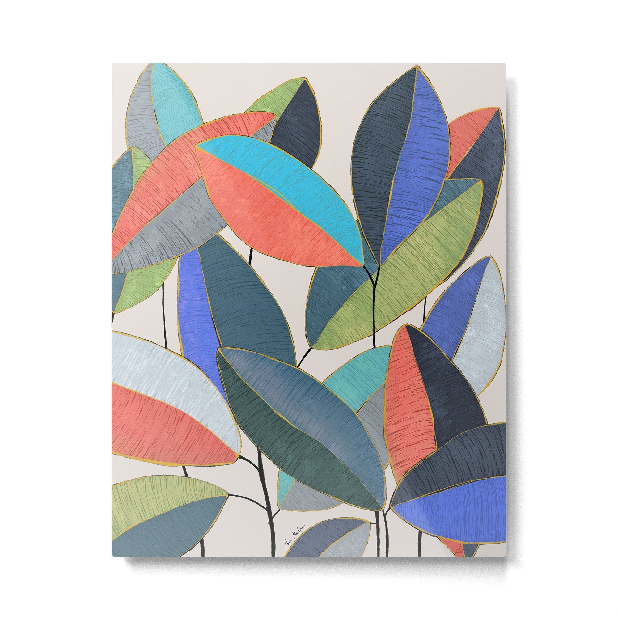Tropical Ficus leaves #botanic Metal Print | TeksDecor
