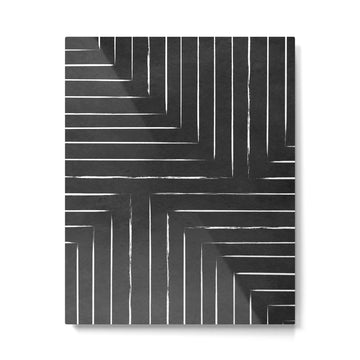 Black White Lines Minimalist Metal Print | TeksDecor