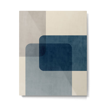 Classy Blue Beige Geometric II Metal Print | TeksDecor